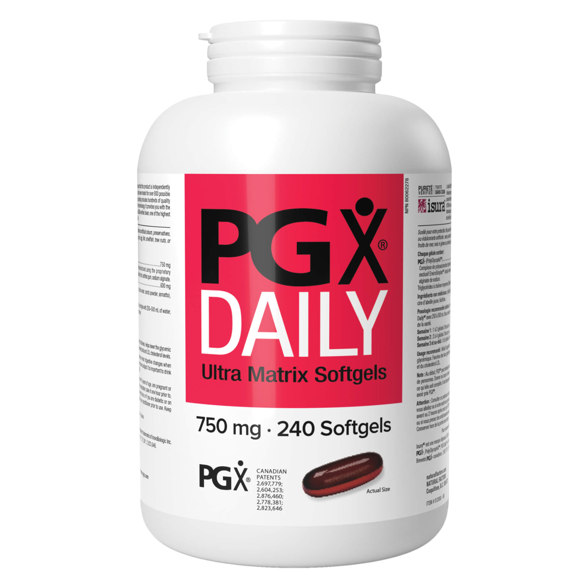 PGX Daily Ultra Matrix Softgels 750mg - Clinically Proven Fiber Supplement for Weight Management & Blood Sugar Control - Supports Digestive Health & Cholesterol Levels - Ideal for Daily Wellness Routine & Healthy Lifestyle