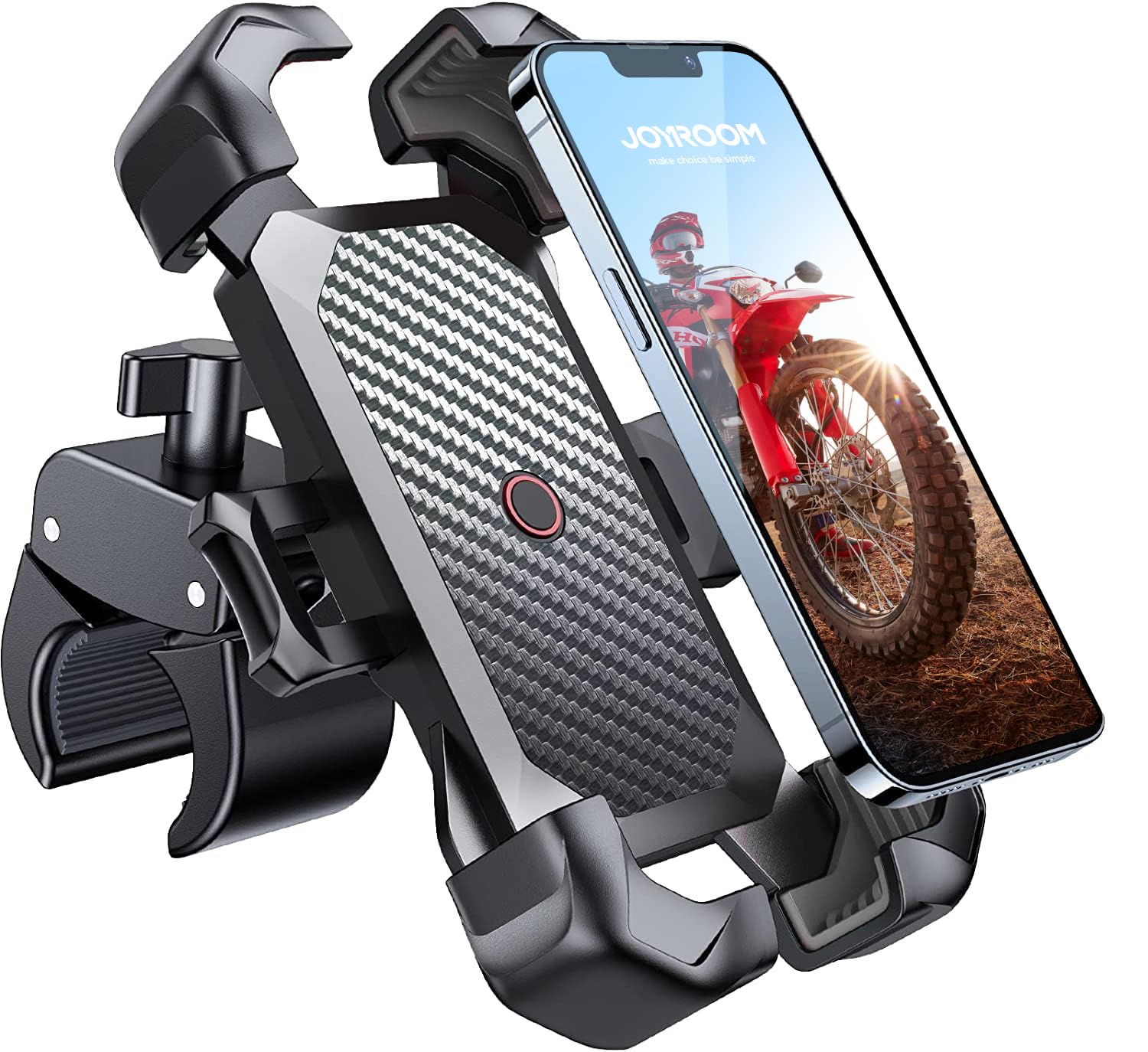 JOYROOM 2025 Bike Phone Holder - Military-Grade Anti-Vibration Motorcycle Phone Mount, 1-Second Lock & 5-Second Installation, Universal Handlebar Bracket for iPhone 16, Samsung S24 (Fits 4.7