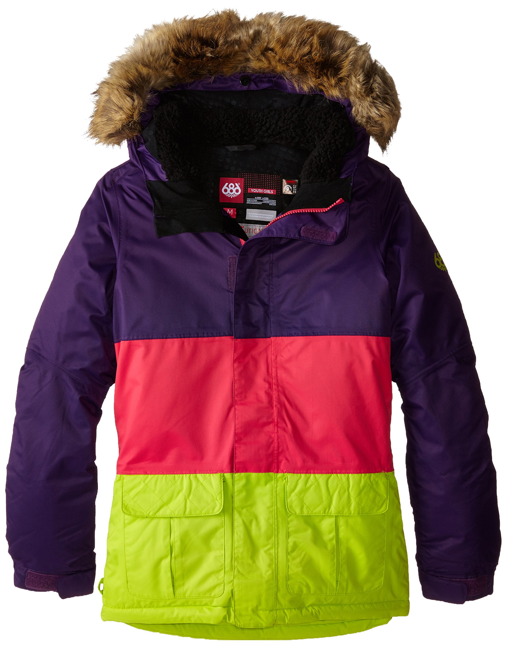686 Girl's Polly Insulated Winter Jacket - Waterproof & Warm Puffer Coat for Cold Weather - Perfect for Snow Play, Skiing & Outdoor Activities