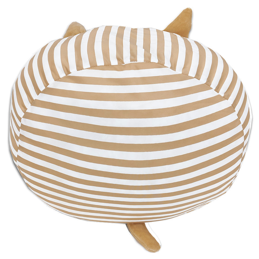 Squishy Dog Face Pillow with Stripes - Soft and Cute Wobbles The Dog Plush Toy for Kids, Teens and Adults | Perfect for Cuddling, Home Decor, Gifts and Stress Relief