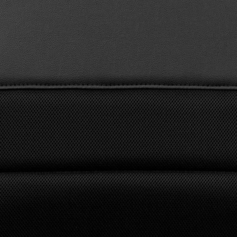 FLASH Manor Mid Back Black Leather and Mesh Swivel Task Office Chair with Arms - Ergonomic Desk Chair for Home Office, Gaming & Workspace Comfort