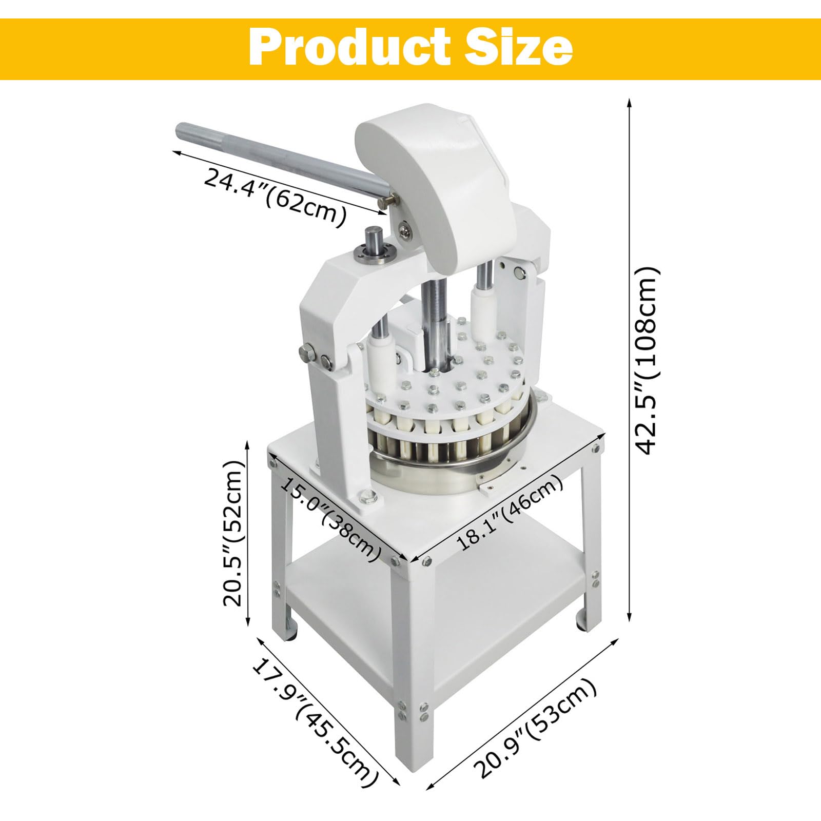 TECHTONGDA Commercial Dough Divider Machine - Manual Dough Cutter for Pastry & Bread Making (40 Pieces, 0.95-5.08oz) - Perfect for Bakeries, Restaurants & Home Baking
