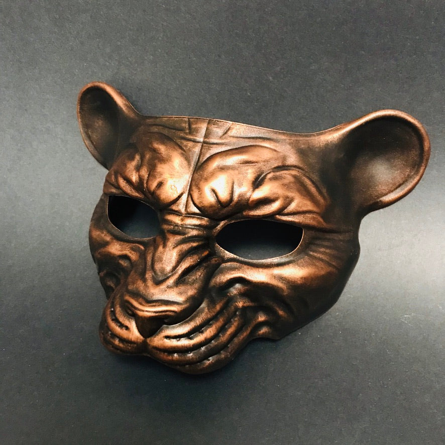 Panther Mask Copper - Premium Handcrafted Panther Face Mask for Cosplay, Halloween, and Costume Parties | Perfect for Theatrical Performances & Festive Events