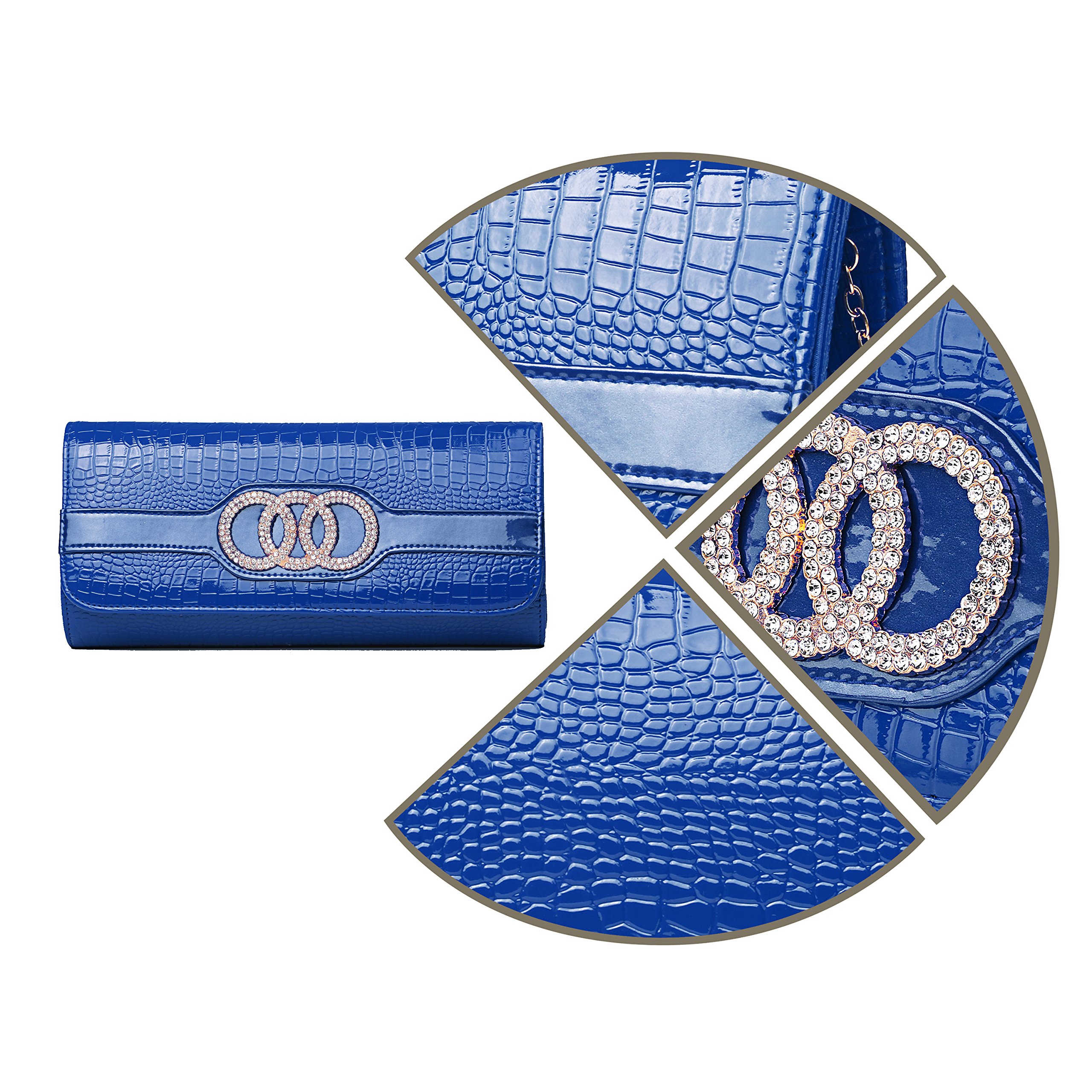 Genuine Leather Clutch Purses for Women - Elegant Evening Bags with Detachable Chain, Perfect for Wedding, Party & Special Occasions | Stylish Handbag for Date Night & Formal Events