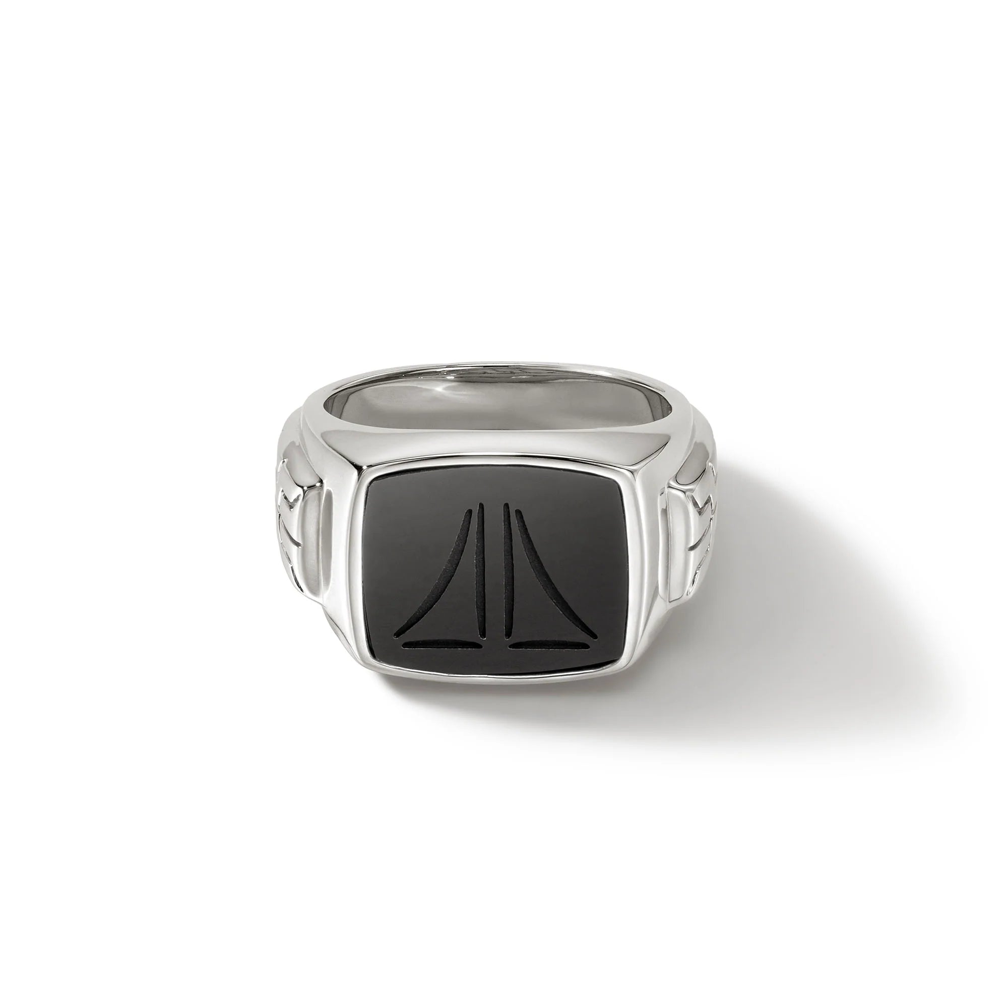 Black Onyx Carved Signet Ring for Men - Elegant Gothic Style Jewelry with Intricate Designs - Perfect for Weddings, Gifts & Formal Occasions