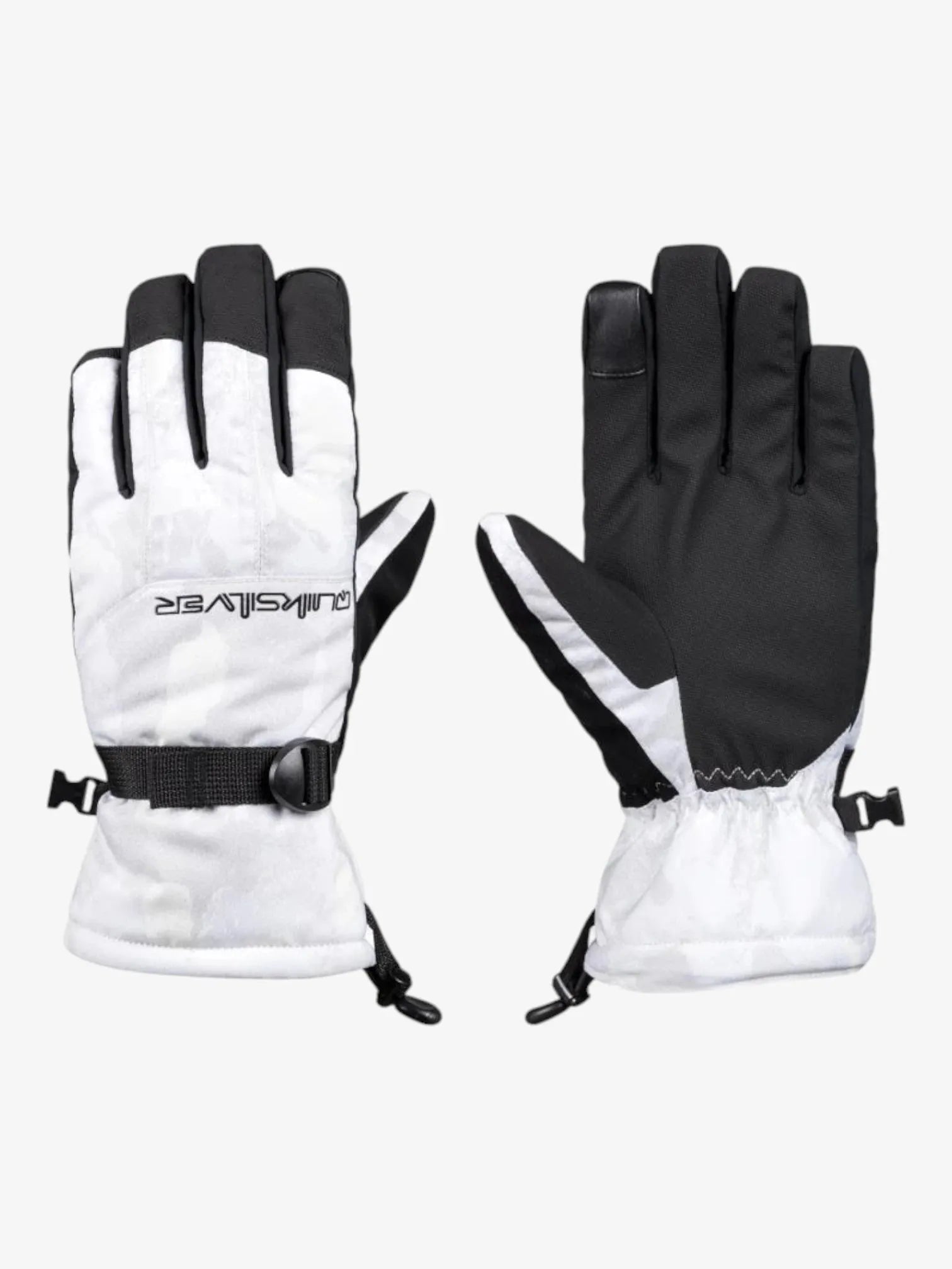 Quiksilver Snow Mission Gloves - Black & Beige - Waterproof & Warm Snowboarding Gloves for Men & Women - Perfect for Skiing, Snowboarding & Winter Sports