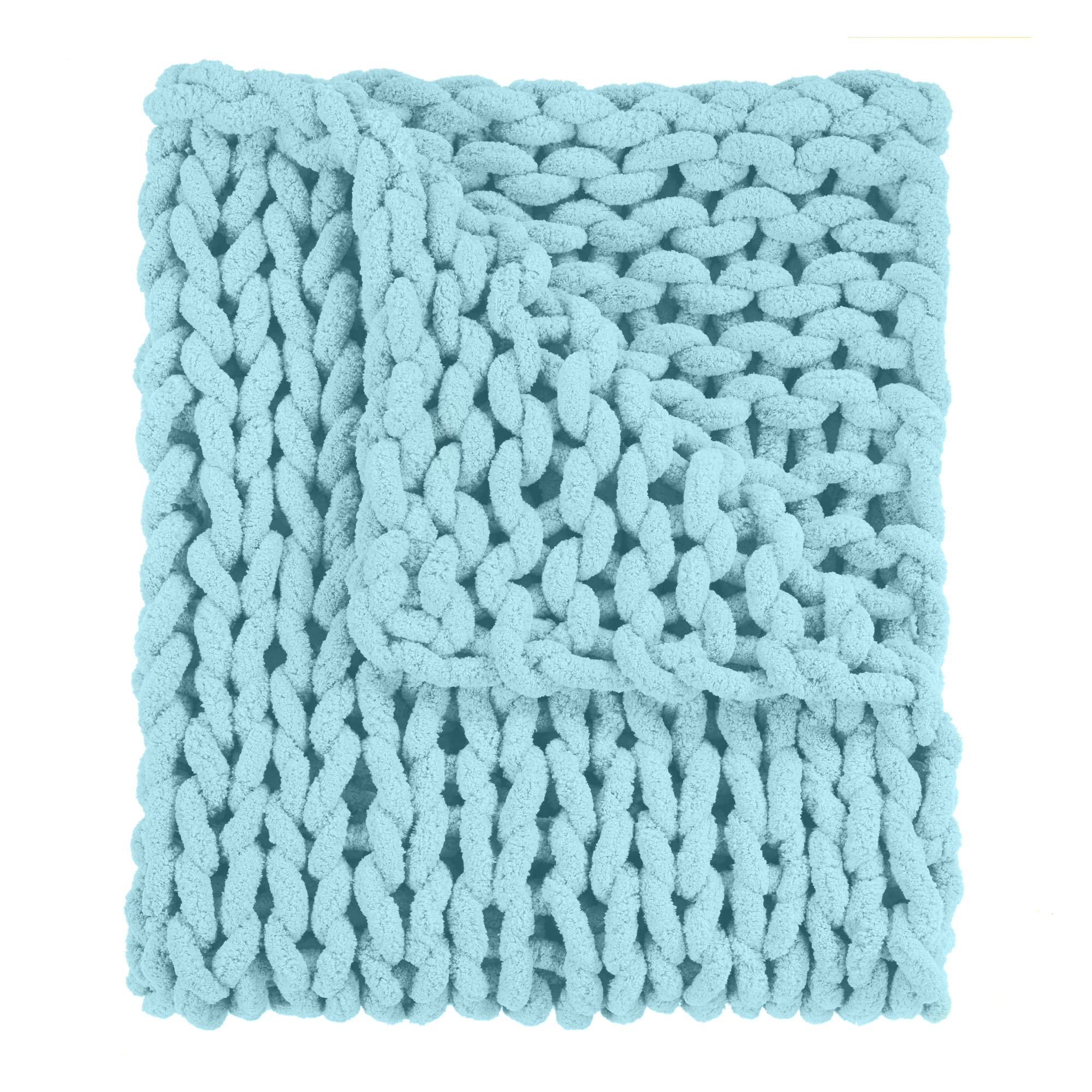 Donna Sharp Chenille Knitted Throw Blanket - Oversized Loop Pattern Contemporary Decorative Blanket for Sofa, Bed & Home Decor - Soft Cozy Blanket for Living Room, Bedroom and Gift Giving