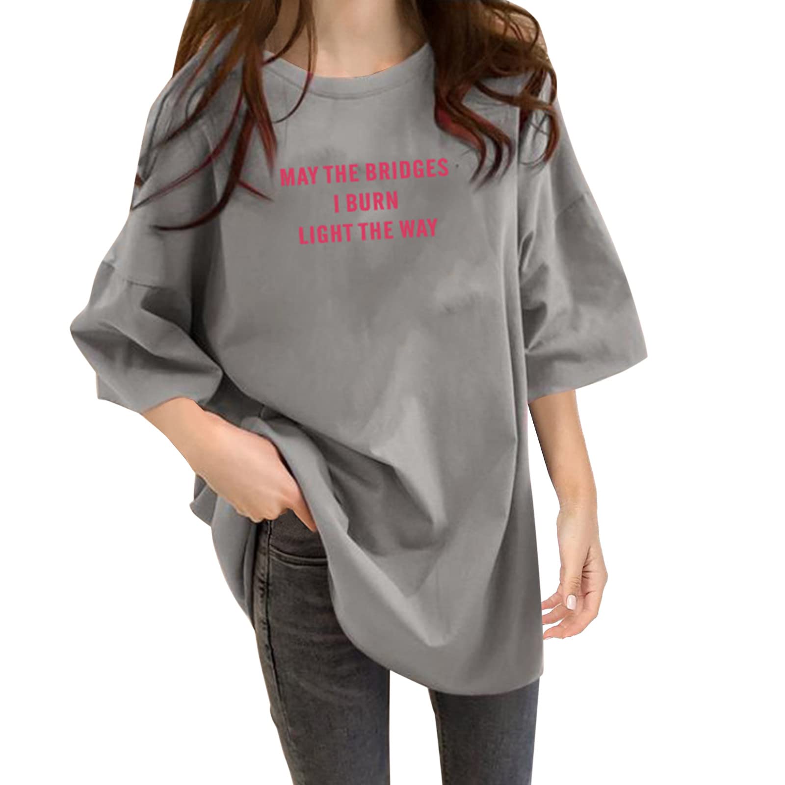 Women's Casual Letter Print Round Neck Short Sleeve T-Shirt - Loose Fit Summer Tee Top for Everyday Wear | Perfect for Outings, Beach Days & Casual Outfits