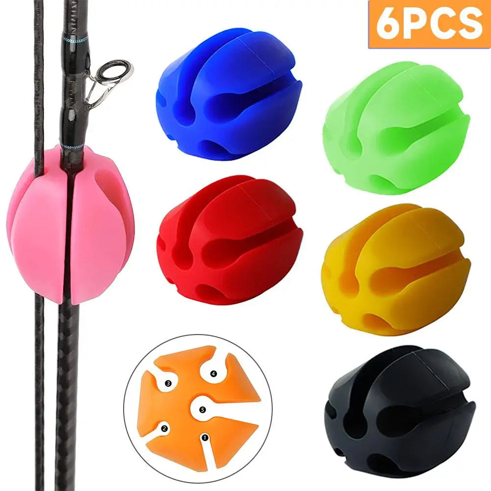 6-Piece Silicone Fishing Rod Holder Set - Durable, Non-Slip Boat & Kayak Fishing Accessories for Secure Rod Storage | Perfect for Saltwater & Freshwater Fishing Trips