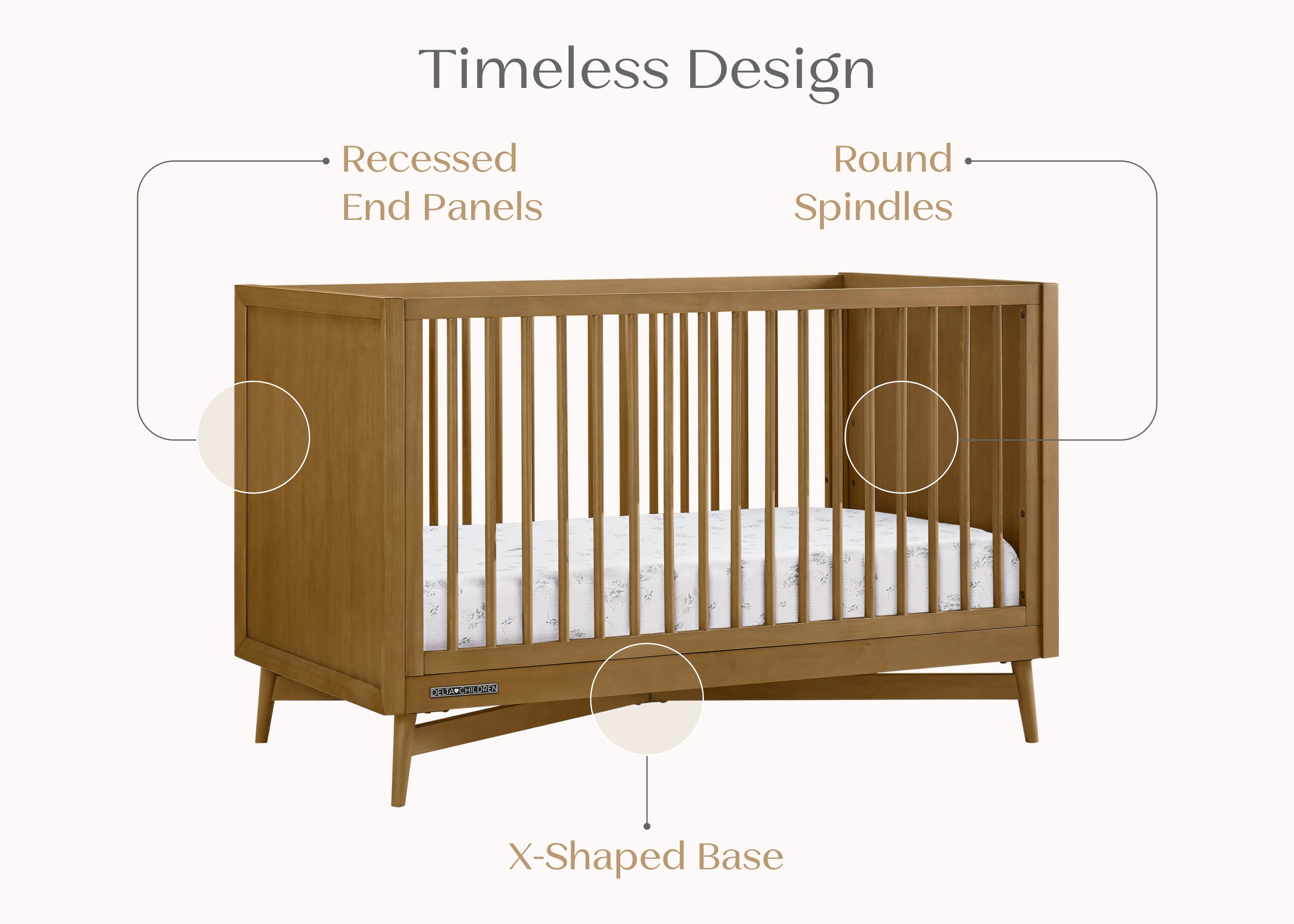 Dylan 4-in-1 Convertible Baby Crib - Toddler Bed, Daybed & Full-Size Bed - Safe Nursery Furniture for Newborn to Teen - Perfect for Bedrooms, Daycare & Guest Rooms