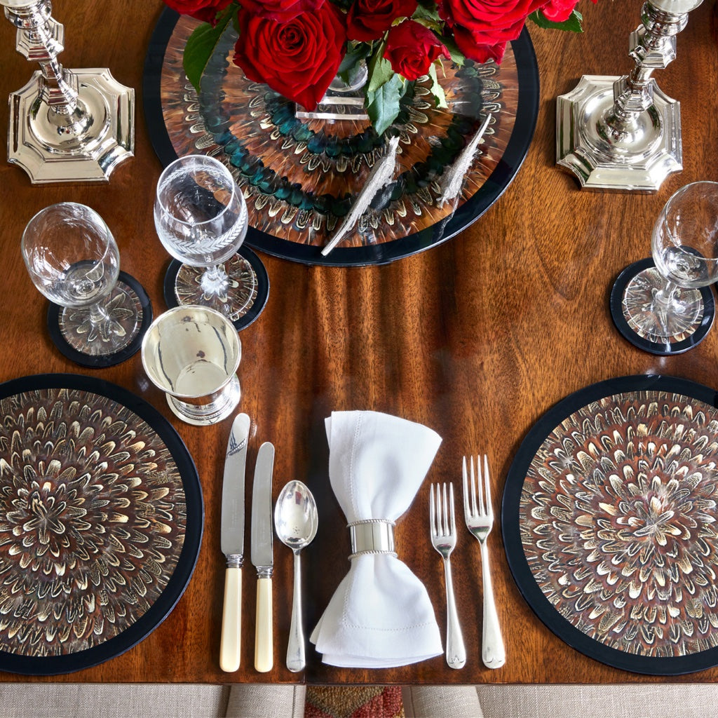 Premium Cock Pheasant 6-Piece Placemat & Coaster Set - Elegant Dining Table Decor for Home & Entertaining - Save 10% on Bundle