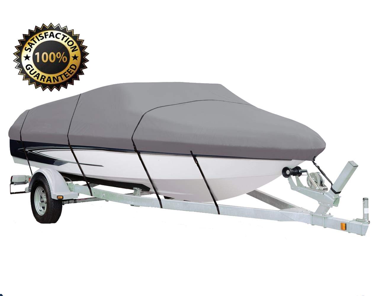 SBU Grey Boat Cover for Nitro Tracker 640 LX (2002-2008) - Trailering & Storage Protection
