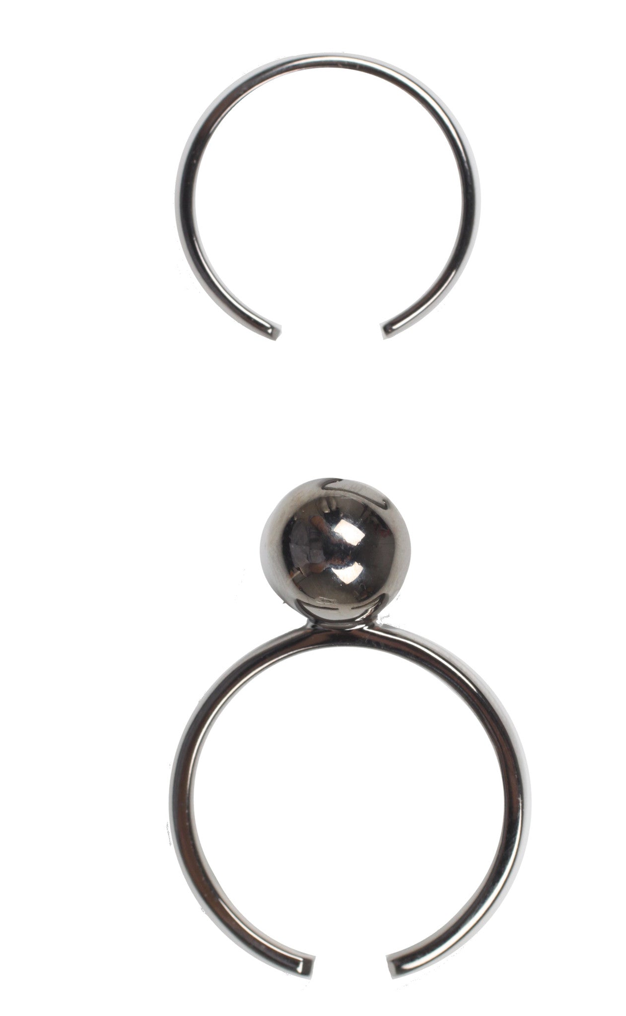 Elegant Ruthenium Small Sphere & Midi Ring Set - Stackable Minimalist Jewelry for Women, Perfect for Everyday Wear, Layering, and Special Occasions