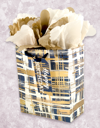 Abstract Plaid Gift Bags for Party Favors, Wedding Decorations & Garden Themed Events - Elegant Reusable Gift Packaging