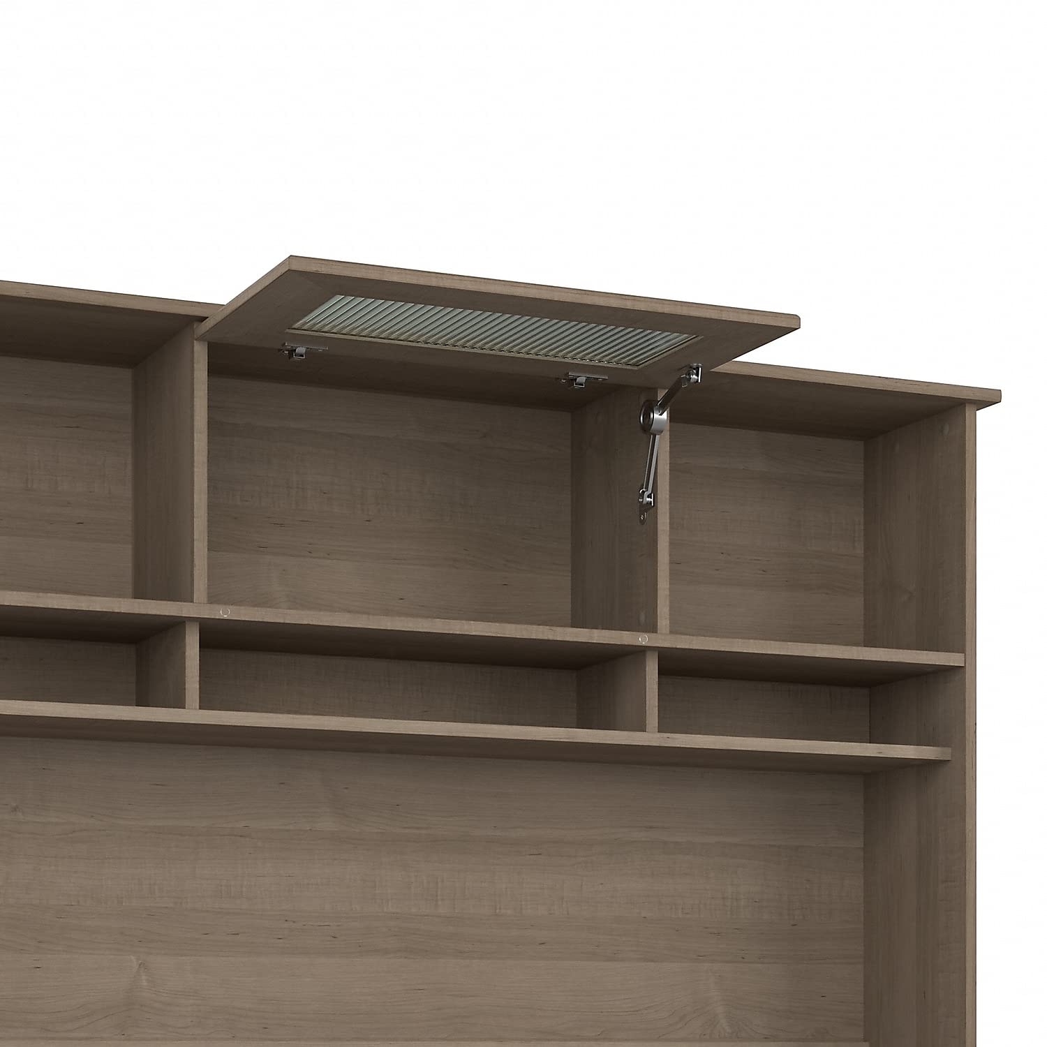 Bush Furniture Cabot Hutch 60W L-Shaped Computer Desk with Storage Shelves, Ash Gray - Perfect for Home Office, Study Room & Small Spaces