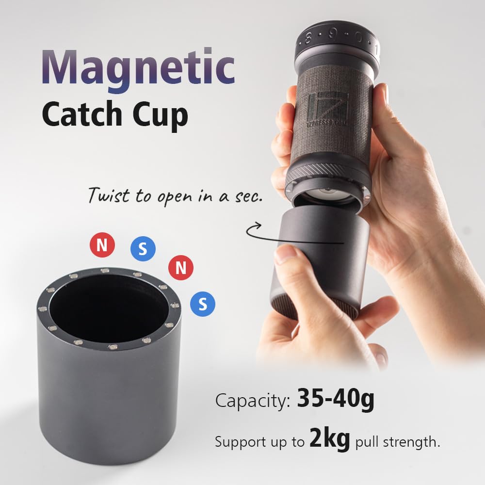1Zpresso K-Ultra Manual Coffee Grinder - Premium Stainless Steel Conical Burr, Foldable Handle, Numerical Adjustable Settings with Carrying Case - Perfect for Espresso, French Press, Pour Over & Travel Coffee Brewing