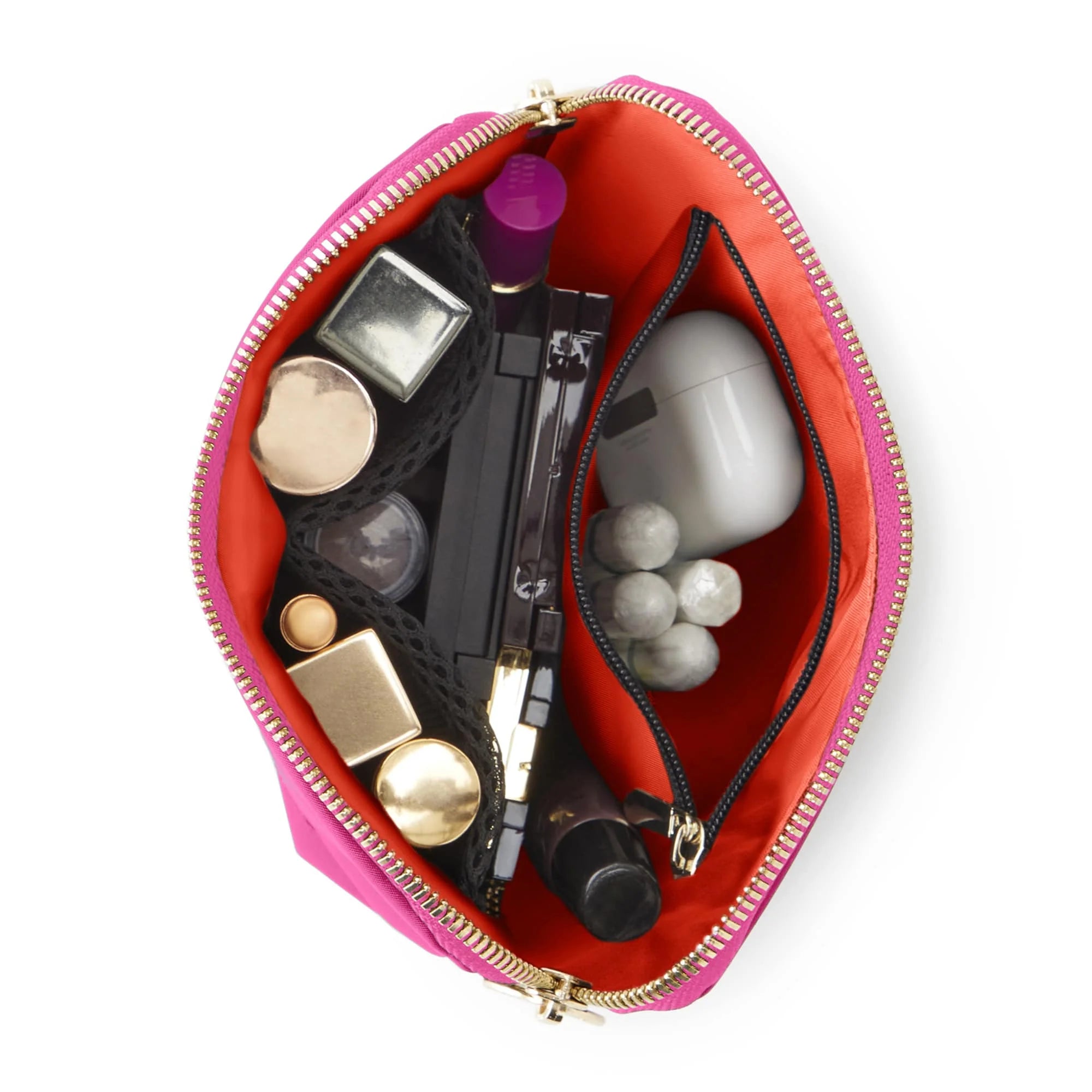 Premium Leather Makeup Bag for Women - Waterproof Cosmetic Organizer with Zipper - Perfect for Travel, Gym & Daily Essentials Storage