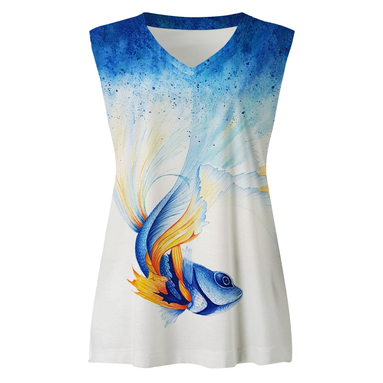 Women's Casual Sleeveless Tank Top - Summer Flowy Loose Blouse Vest Shirt - Basic Tee for Women - Perfect for Beach, Yoga, and Everyday Wear