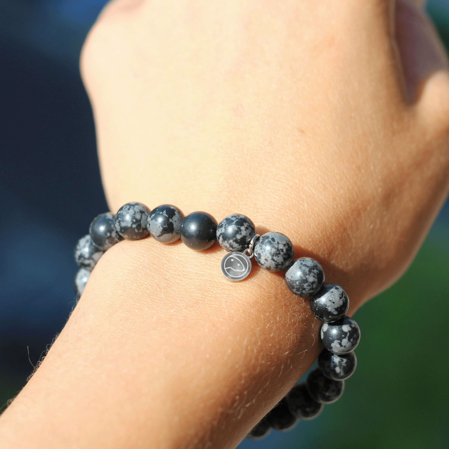 Snowflake Obsidian Bracelet for Women - Natural Stone Healing Crystal Jewelry for Protection & Positive Energy - Perfect for Meditation, Yoga & Spiritual Gifts