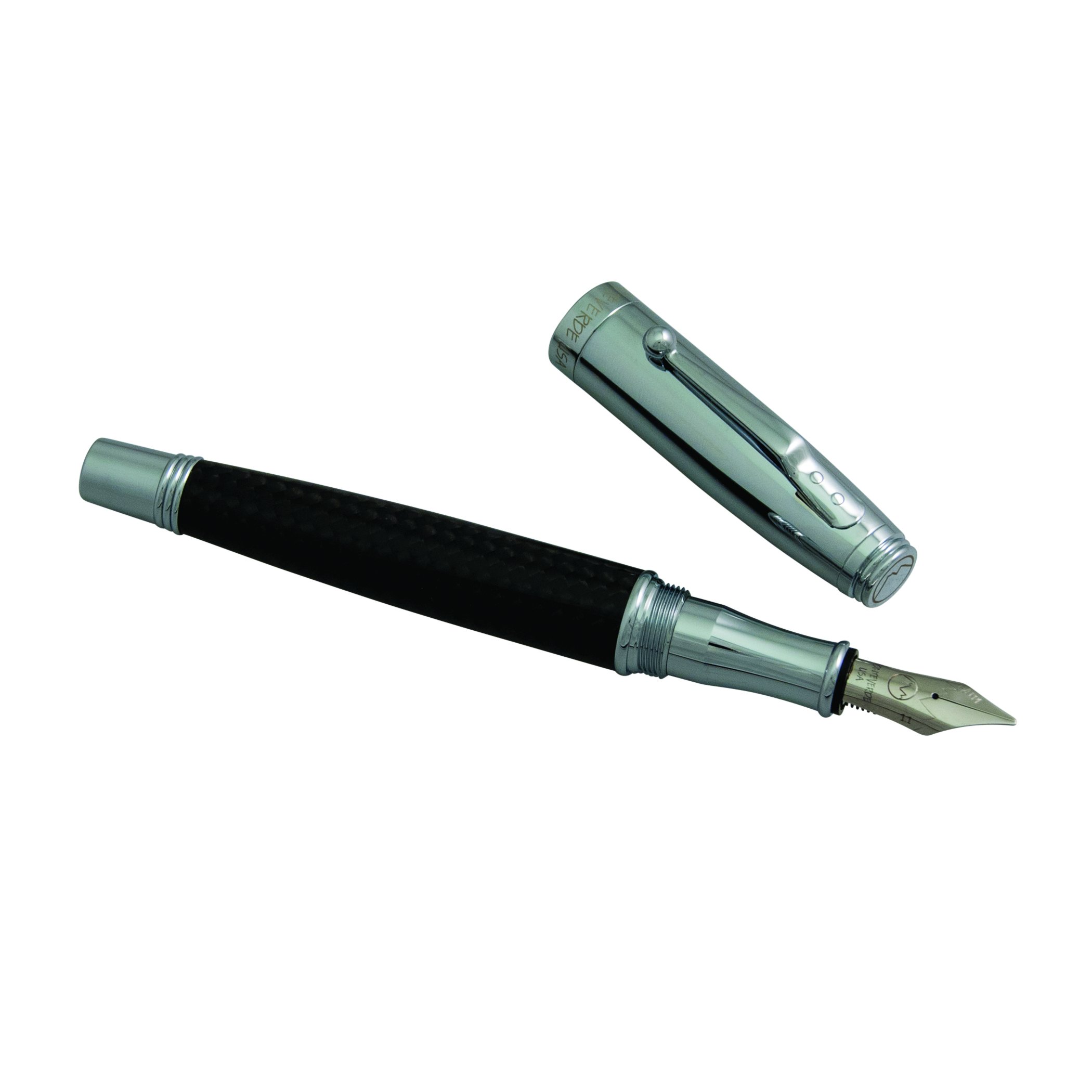 Monteverde Invincia Chrome Carbon Fiber Fountain Pen - Black | Premium Writing Instrument for Professionals & Collectors | Ideal for Office, Gifting & Calligraphy