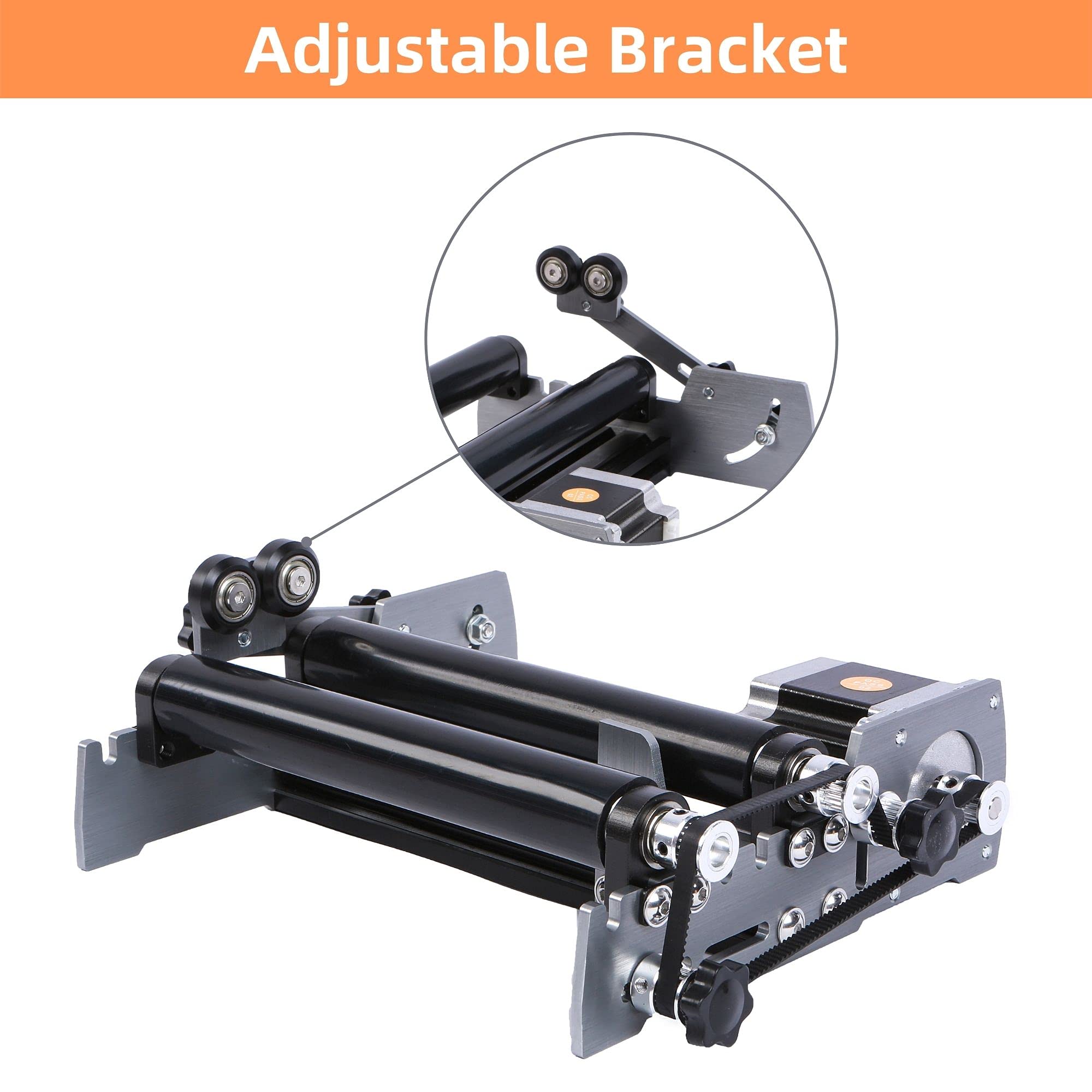 FoxAlien R57 Y-Axis Rotary Roller Engraving Module for Cylindrical Objects - Compatible with FoxAlien 4040-XE CNC Router Engraving Machine | Perfect for Wood, Metal & Acrylic Engraving on Bottles, Cups & Curved Surfaces
