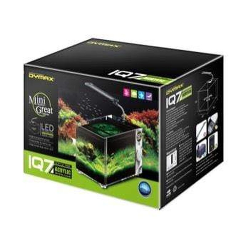 Dymax IQ7 Mini Acrylic Aquarium 18L - Compact Desktop Fish Tank for Betta, Shrimp & Small Fish | Perfect for Home, Office & Dorm Decor