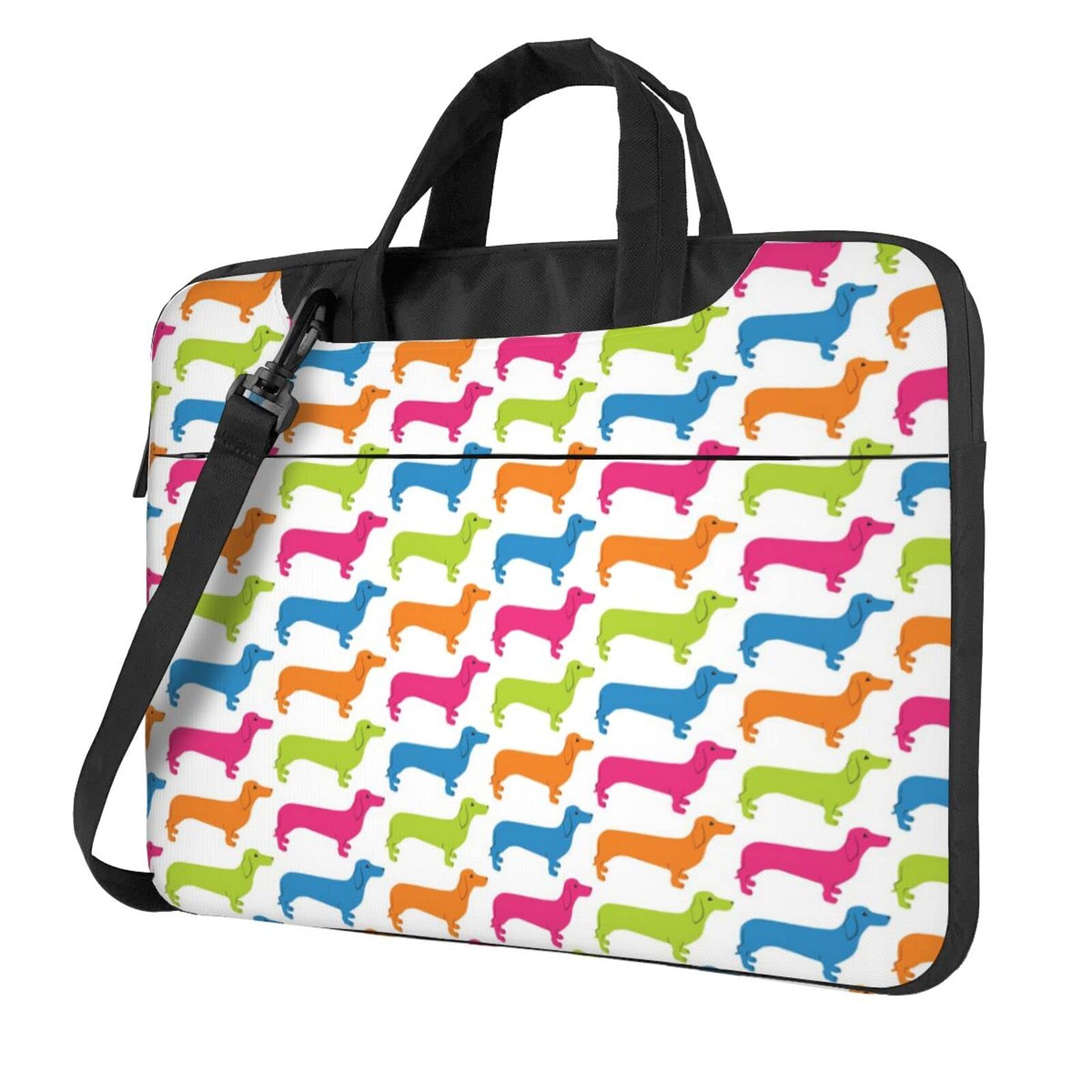 Colorful Dachshund Laptop Sleeve Case for 13 Inch MacBook Air/Pro - Waterproof Computer Tote Bag with Shoulder Strap, Business Travel & College Essentials, Perfect for Work, School & Commuting
