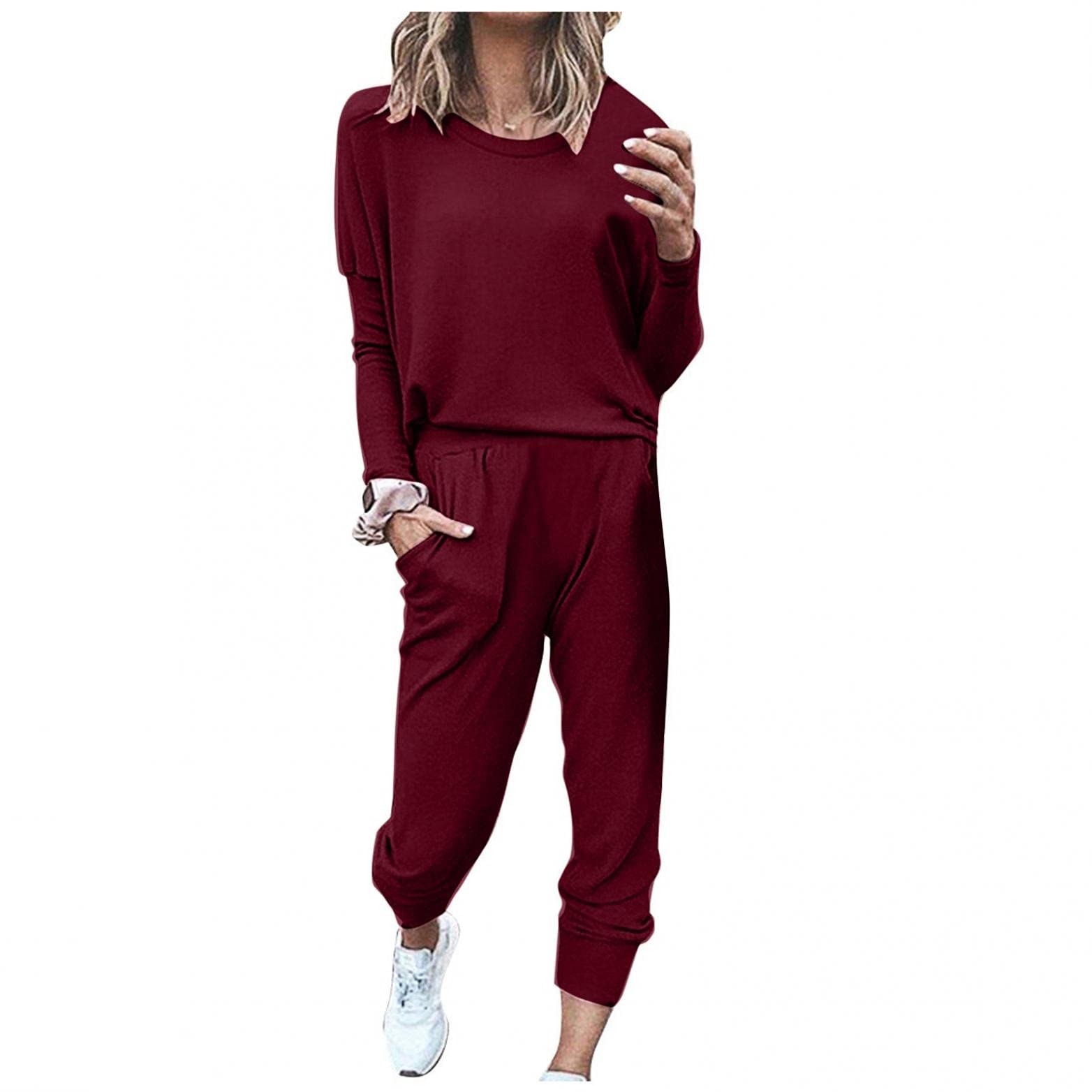Women's Lounge Sets - 2 Piece Sweatsuit Outfit with Long Sleeve Top & Jogger Pants, Athletic Workout Tracksuit with Drawstring Waist - Perfect for Yoga, Gym, Running & Casual Wear