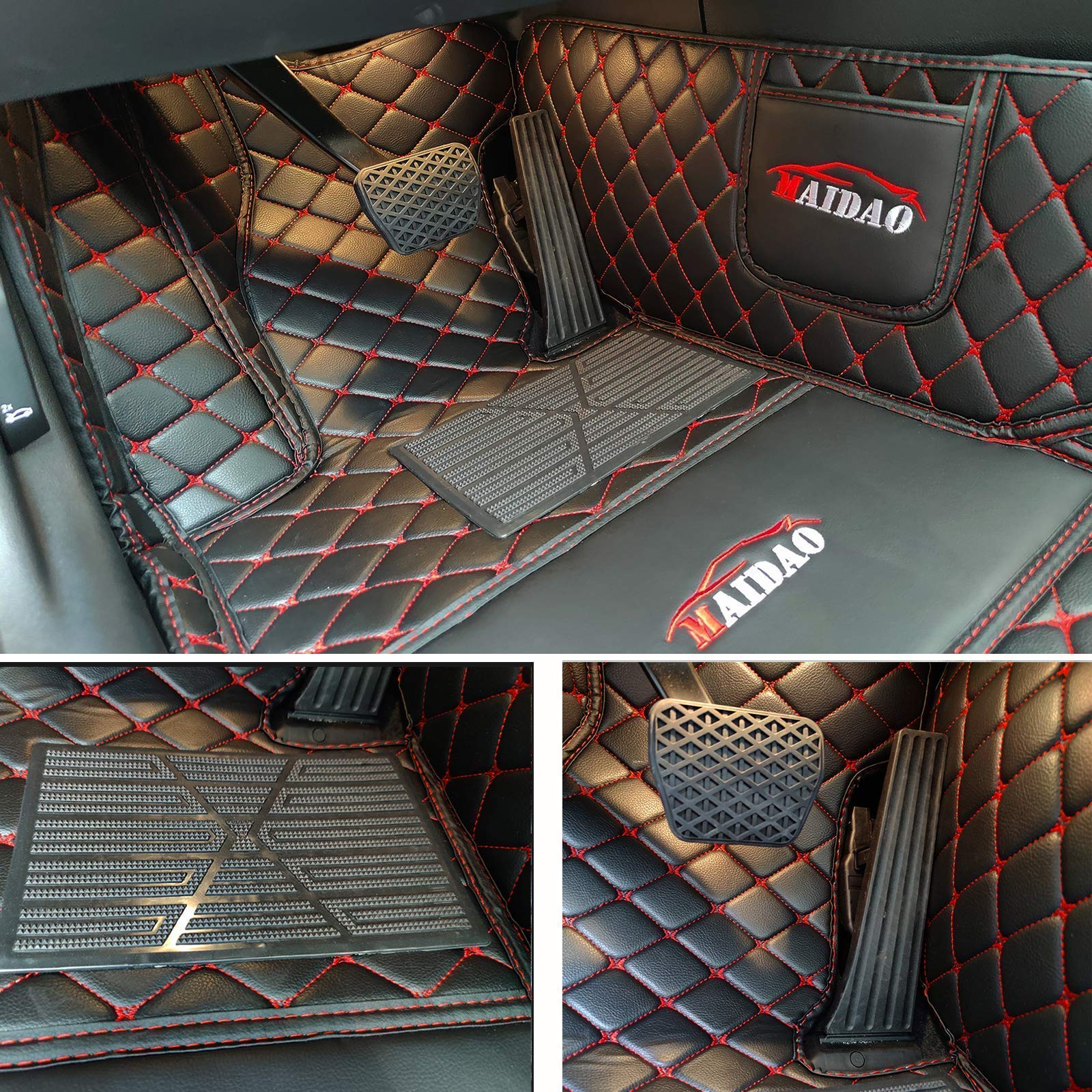 Premium Custom Car Floor Mats for Sedan, SUV & Sports Cars - Full Coverage Non-Slip Leather Liners with Maximum Protection (Beige) - Perfect for Daily Commute, Road Trips & All-Weather Vehicle Protection