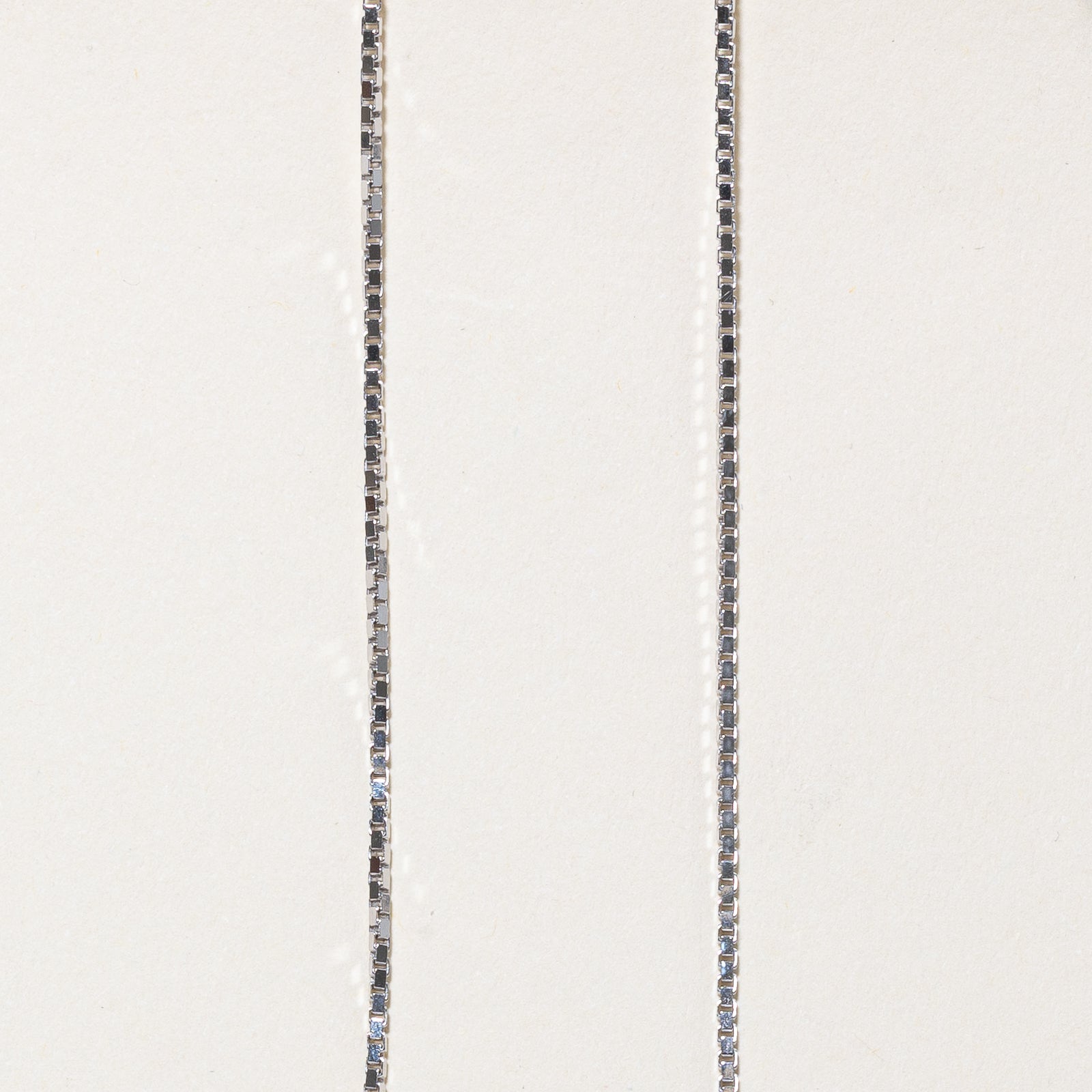 10K White Gold Box Link Chain Necklace - 1.33mm Thin Dainty Chain - 18.5 Inch Length - Perfect for Layering, Gift Giving & Everyday Wear