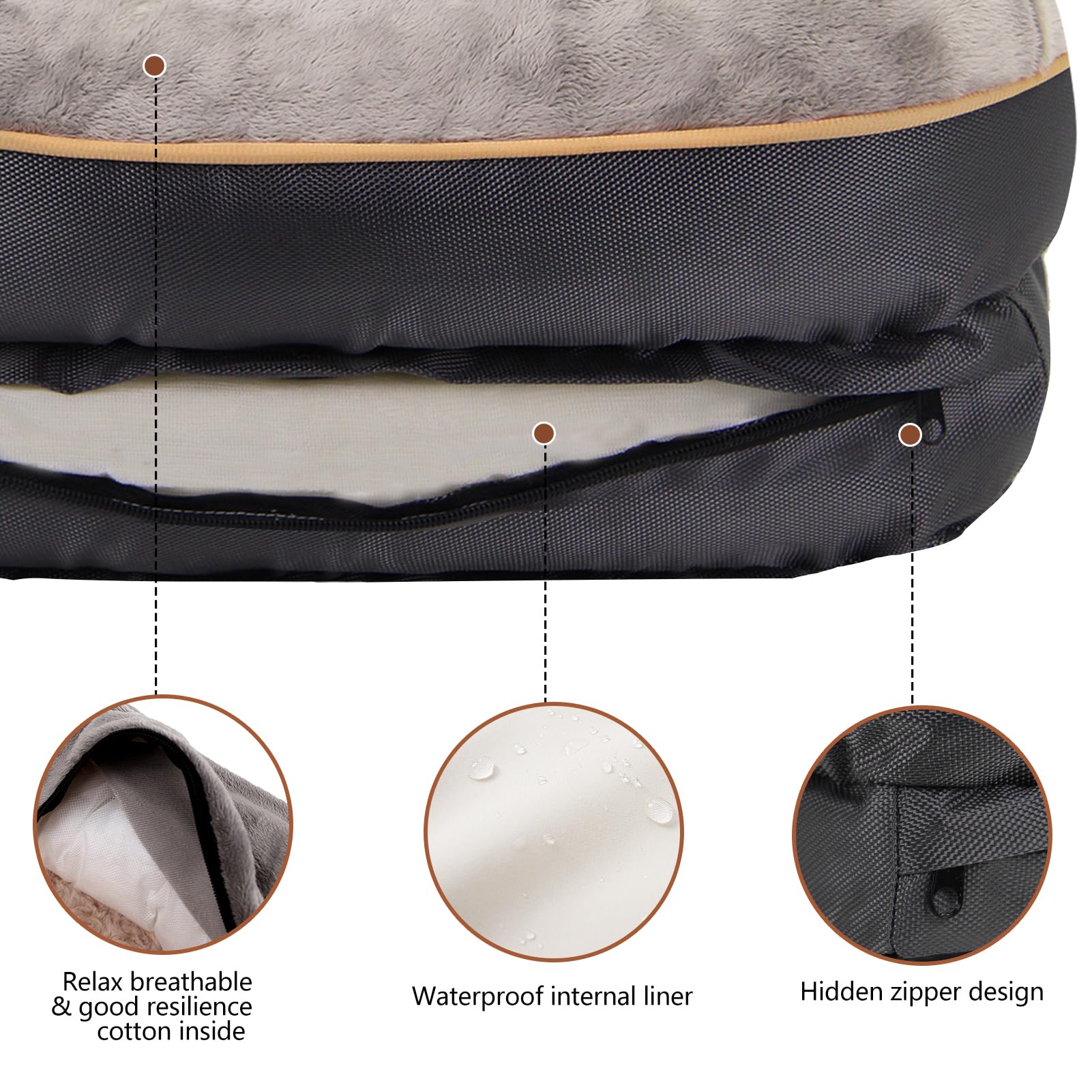 JOYELF Orthopedic Memory Foam Dog Bed - Large Washable Pet Sofa with Removable Cover & Free Squeaker Toy - Comfortable Support for Joint Pain Relief - Perfect for Large Dogs in Living Room or Bedroom