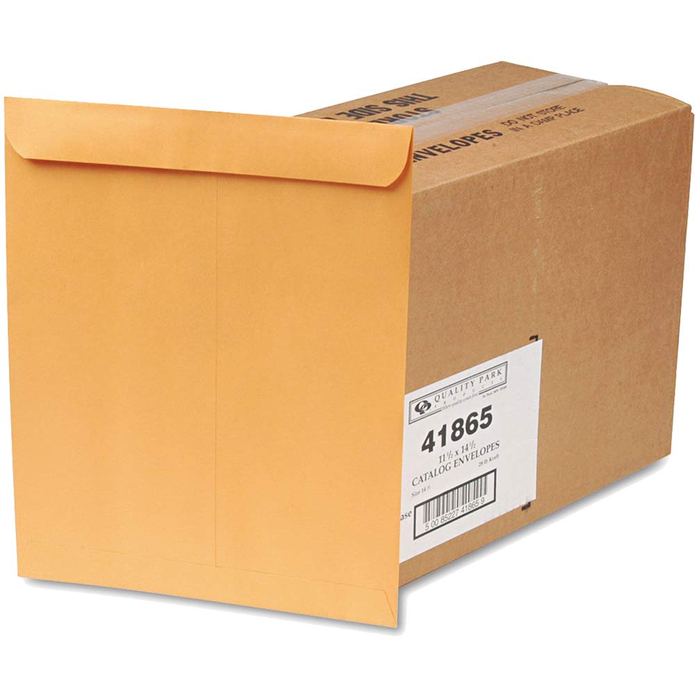Quality Park Heavyweight Kraft Catalog Envelopes - 9x12 Inch, 100-Pack, Recycled Brown Paper Mailing Envelopes for Business, Office, and Shipping Documents