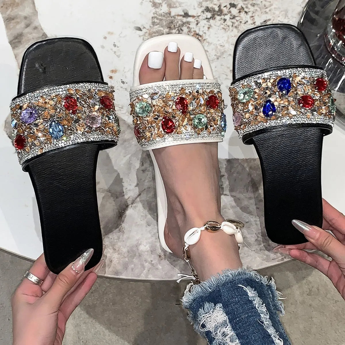 Comfortable Open Toe Flats Sandals for Women - Breathable Summer Casual Shoes | Perfect for Beach, Walking, and Outdoor Activities