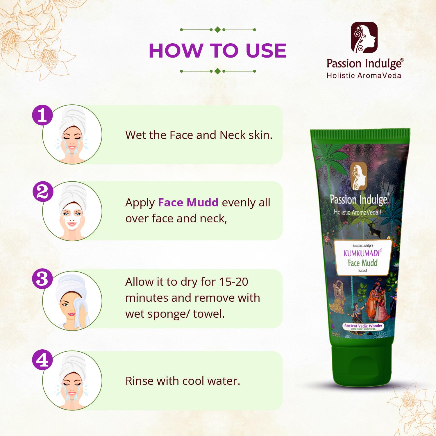 Kumkumadi Natural Face Mud Mask - Anti-Aging & Brightening Treatment with Saffron, Vetiver Oil & 16 Herbs for All Skin Types | Unisex Glow & Radiance Booster | Perfect for Daily Skincare & Spa Nights - 100g