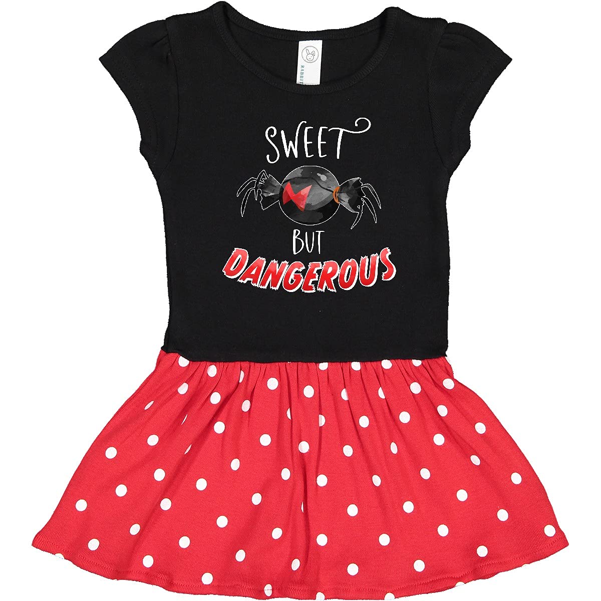 Inktastic Sweet But Dangerous Black Widow Spider Candy Infant Dress - Cute Halloween Baby Outfit for Girls & Boys, Perfect for Trick-or-Treating & Costume Parties