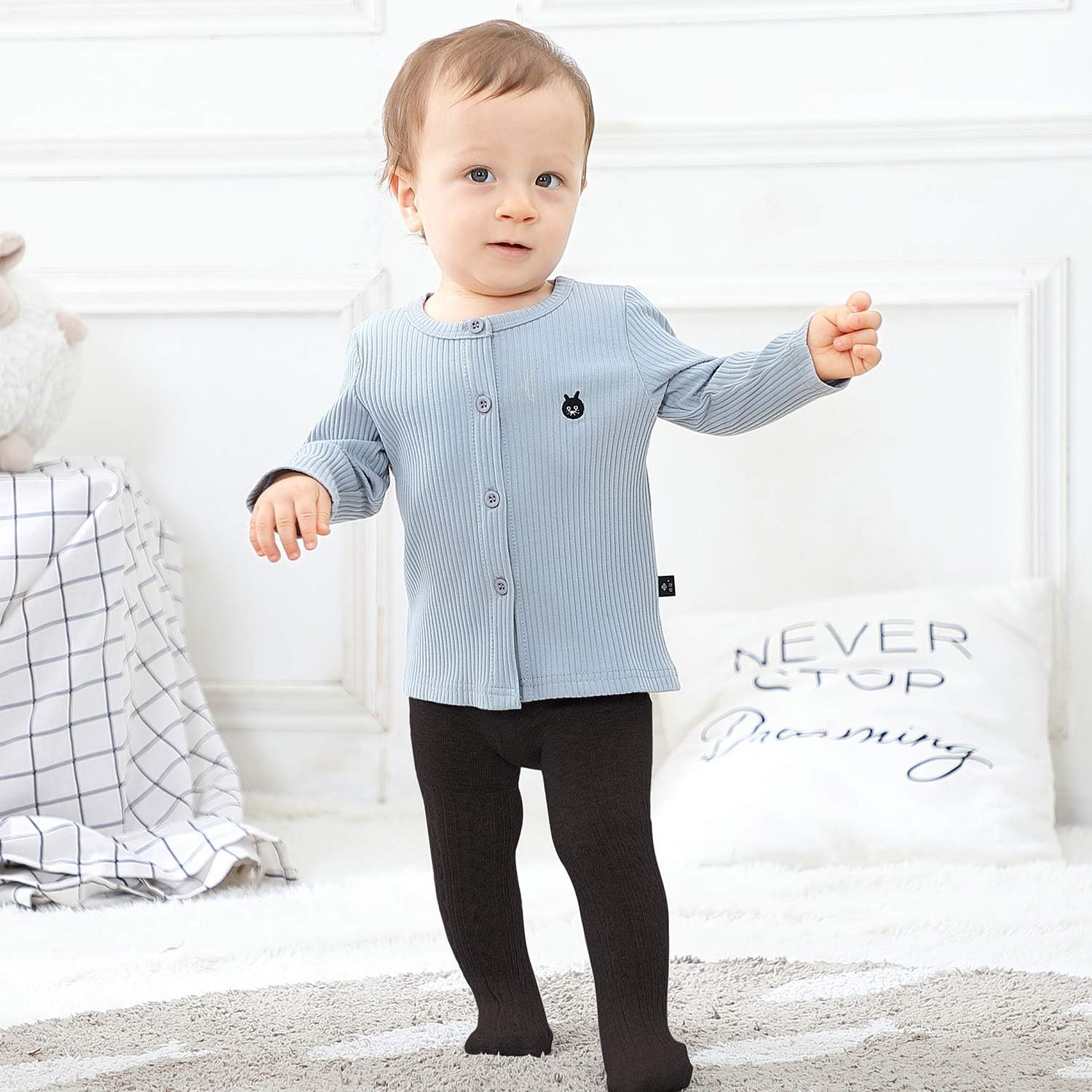 Century Star Baby Tights for Girls - Soft Cotton Toddler Leggings & Warm Knit Socks | Infant Stockings & Newborn Pants for Playtime, Daycare & Winter Outfits