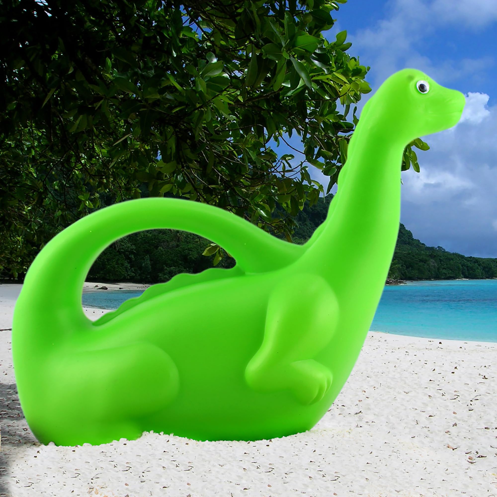Cornucopia Brands Elephant & Dinosaur Watering Cans Set - 2 Pack Fun Animal Shaped Watering Cans for Kids (Green & Gray) - Perfect for Gardening, Outdoor Play & Educational Activities