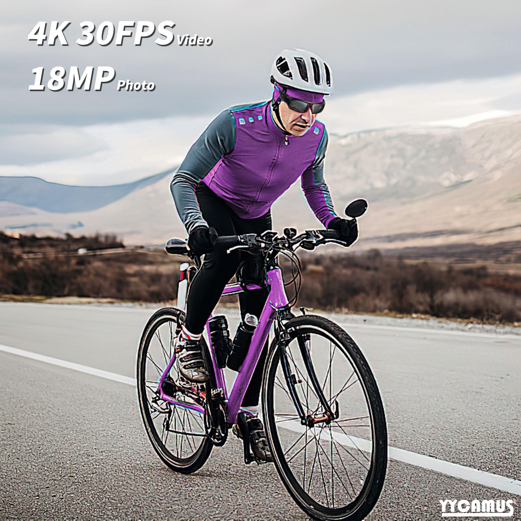 4K Camera Glasses - HD Smart Sunglasses with Built-in Camera, UV Protection Sunglasses for Outdoor Activities, Travel, Sports & Action Videos | Perfect for Vlogging, Cycling, Hiking & Adventure Recording
