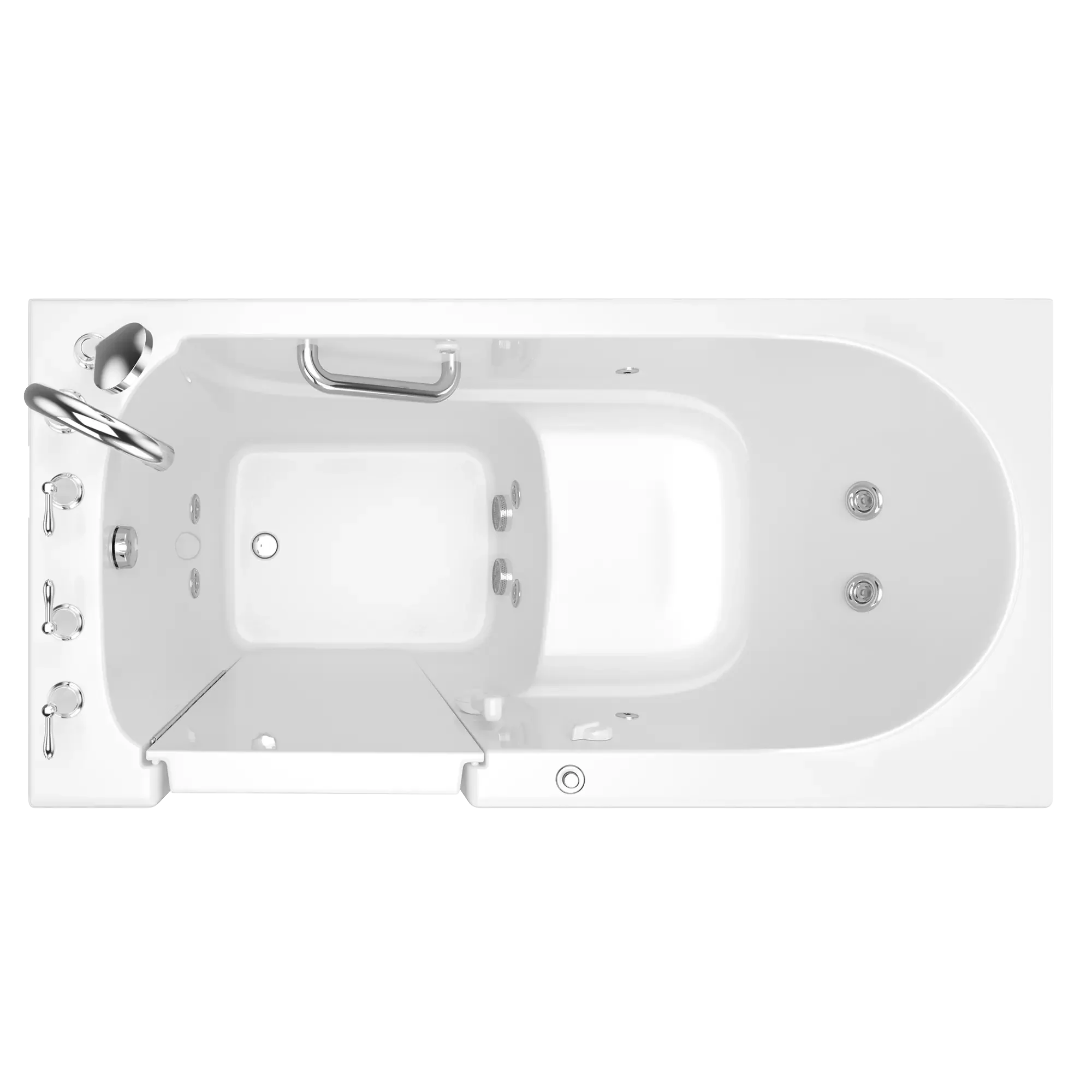 60x30 Inch Gelcoat Walk-In Bathtub with Whirlpool Massage System - Left Hand Drain & Door - Non-Slip Safety Tub for Elderly & Mobility Impaired - Perfect for Spa Relaxation & Hydrotherapy at Home