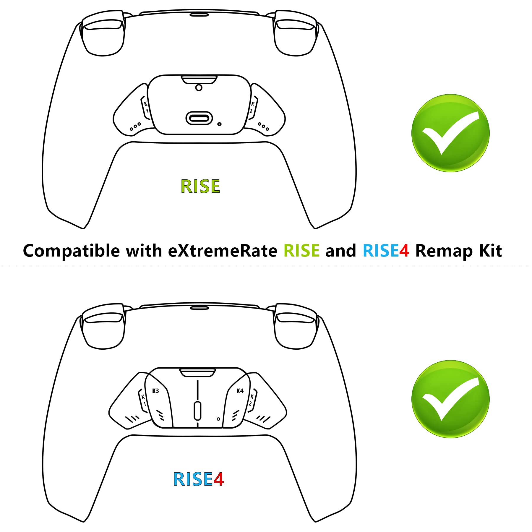 eXtremeRate Soft Grip Back Cover Case for PS5 Controller with Rise4 Remap Paddles Kit - Black | Enhanced Comfort & Control for Gaming, Streaming & Competitive Play