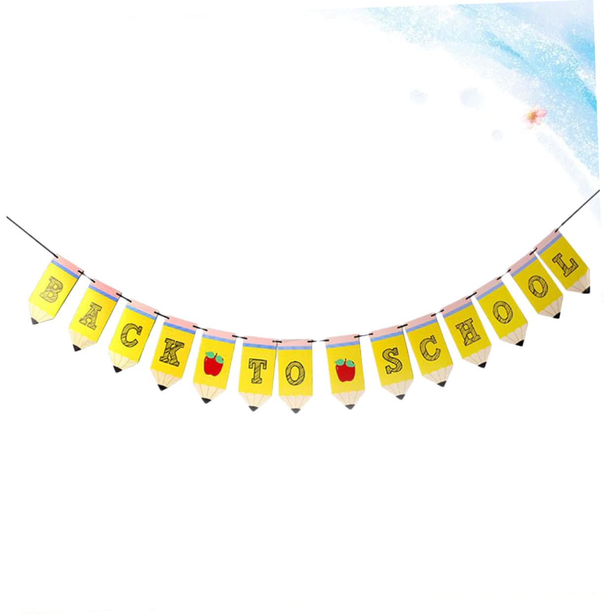 STOBAZA First Day of School Decorations - 12 Pack Party Pull Flags & Banners for Back to School Season - Perfect for Classroom Decor, Welcome Back Parties & Photo Booths