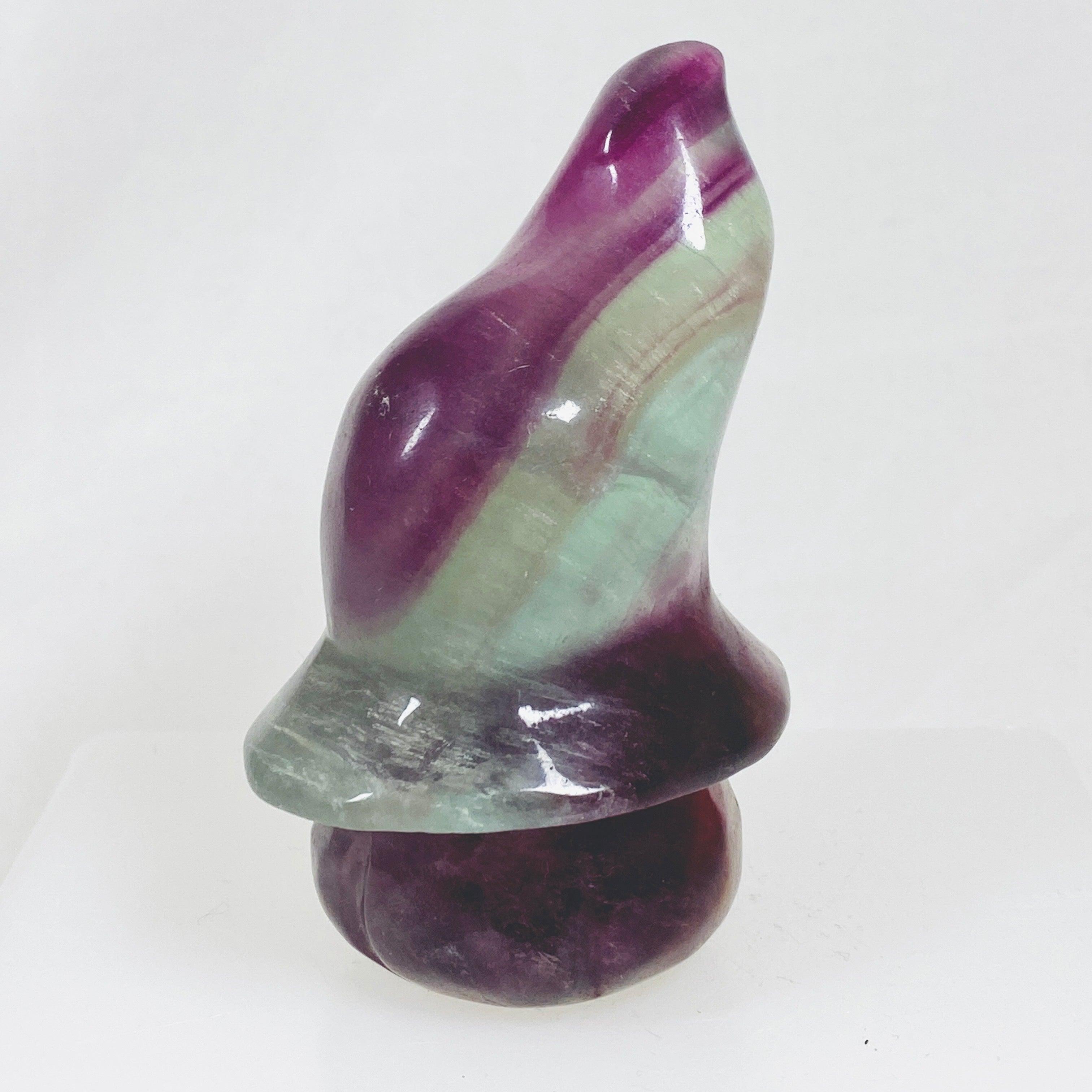 Fluorite Jack O'Lantern Carving FLJOL 05 - Handcrafted Halloween Decor, Unique Pumpkin Carving Art for Home & Garden Decorations