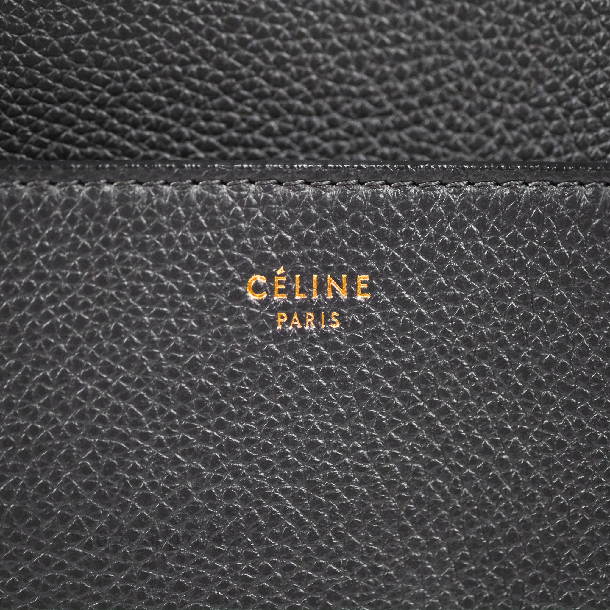 Celine Sangle Bucket Bag in Dark Grey - Premium Grained Calfskin Leather Handbag for Women | Perfect for Work, Travel & Everyday Use