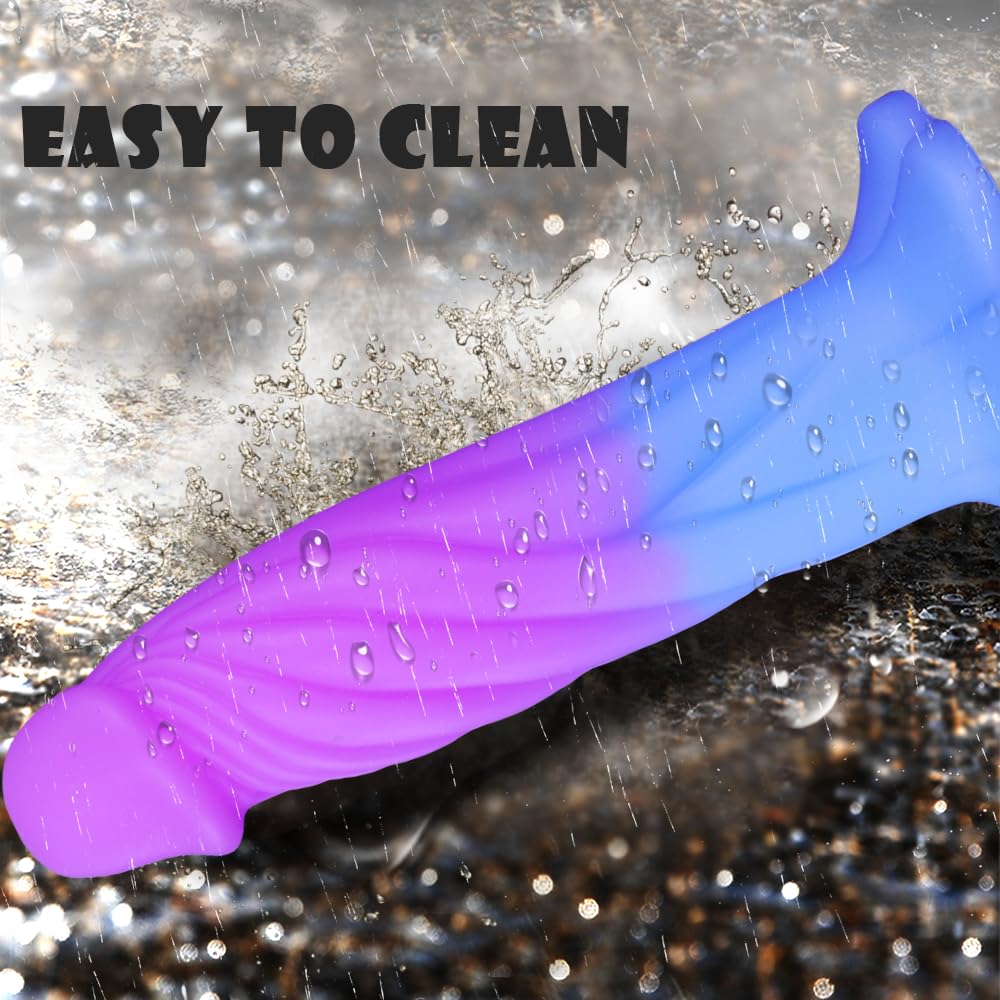9 Inch Realistic Silicone Dildo with Flower Suction Cup - 2 Inch Wide Thick Vibrant Dildo for Vaginal & Anal Play - Lifelike Penis Sex Toy for G-Spot & Prostate Stimulation - Perfect for Solo Play, Couples & BDSM Scenes
