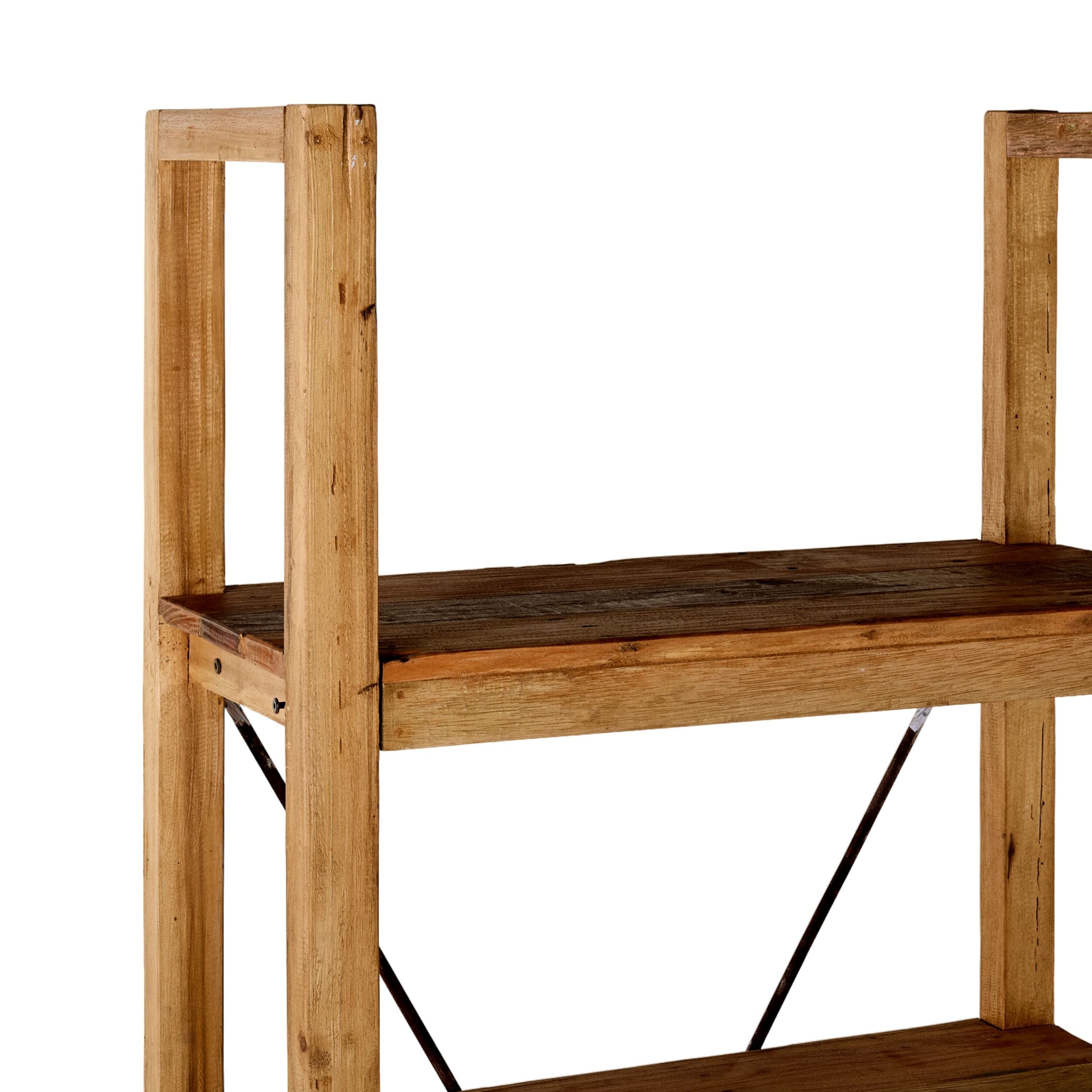 Reclaimed Wood Barndo Bookcase - 90 x 200 x 39cm Rustic Bookshelf for Living Room, Home Office & Farmhouse Decor