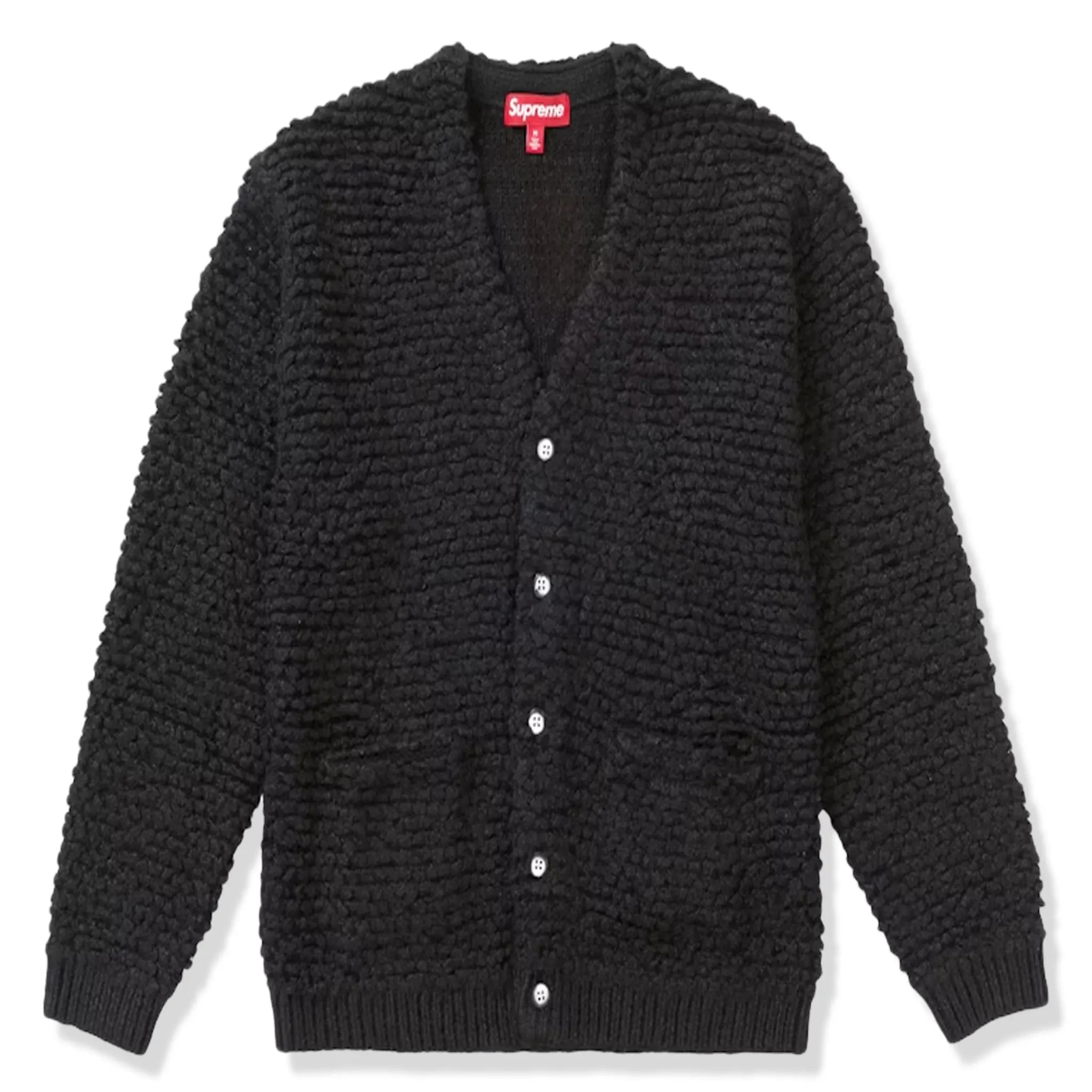 Supreme Textured Black Knotted Cardigan for Women - Stylish Chunky Knit Open Front Sweater - Perfect for Fall & Winter Outfits, Casual Wear & Layering