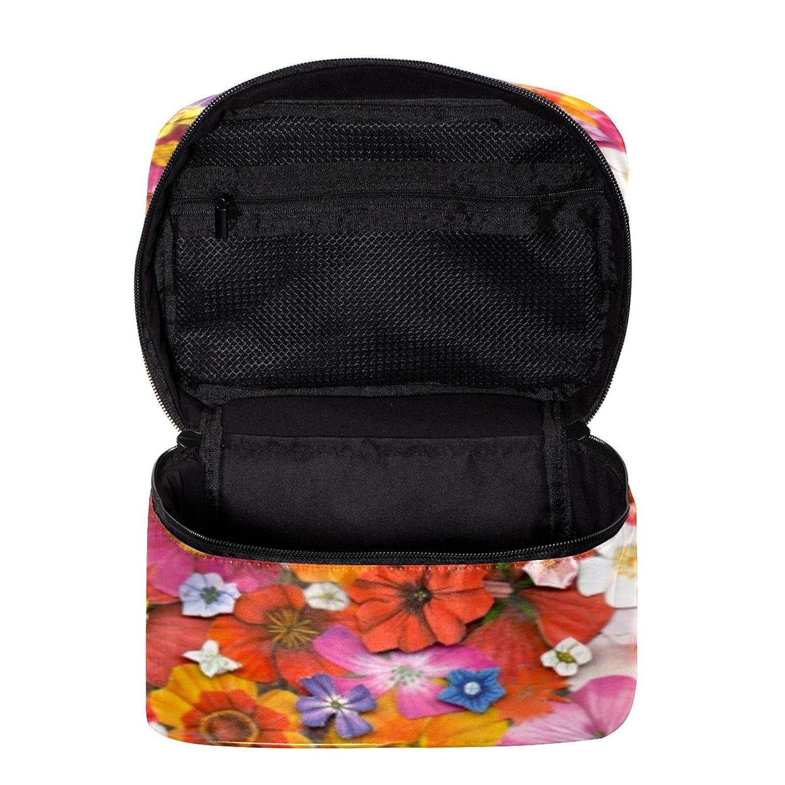 Floral Pattern Travel Makeup Bag - Large Cosmetic Organizer with Zipper for Women & Girls | Perfect for Vacation, Gym, and Daily Essentials Storage
