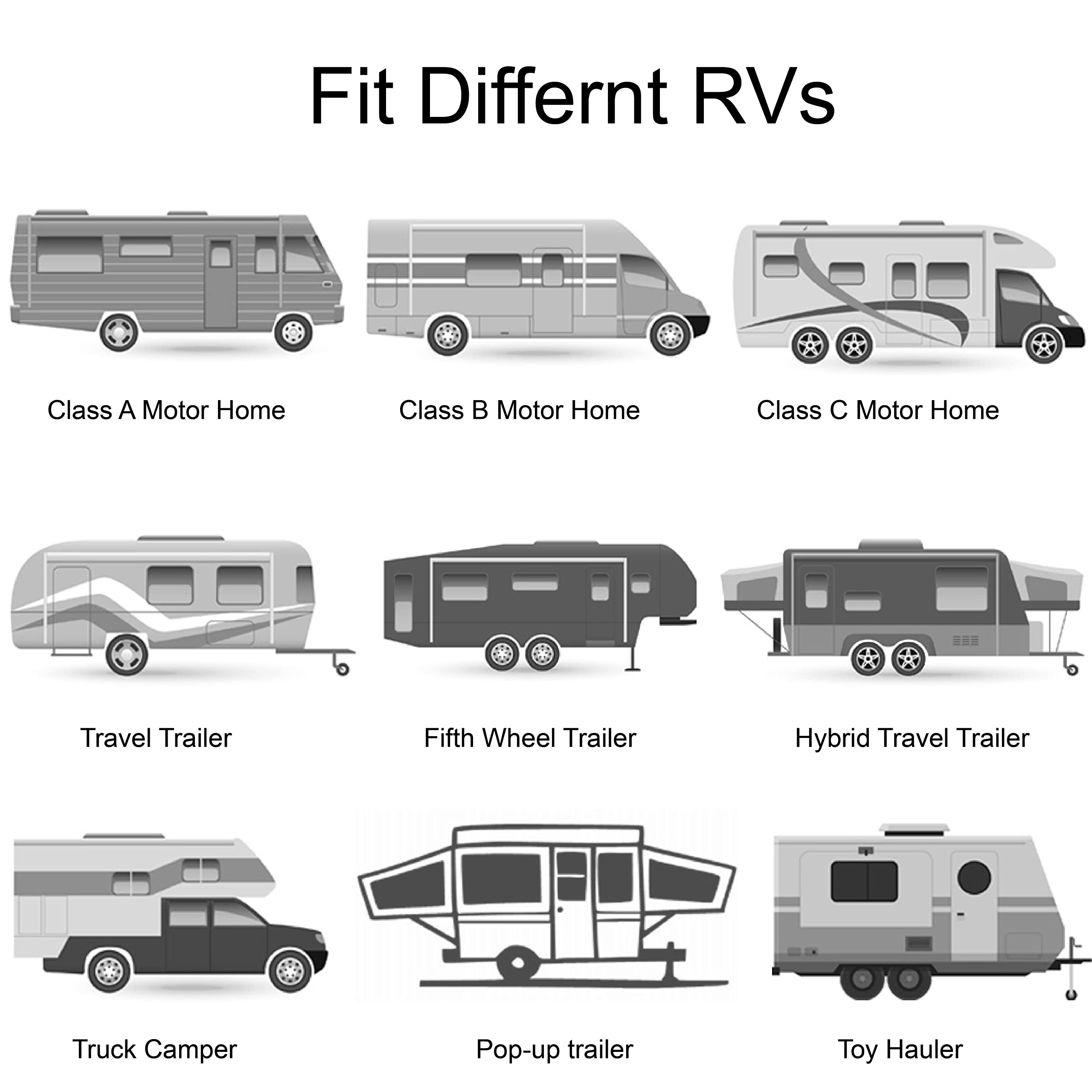 **AWNLUX RV Awning Fabric Replacement - 11' Waterproof Vinyl Shade Screen, Universal Fit for Awnings & Camping - UV Sun Blocker Canopy Shelter, Gray Fade (10'2