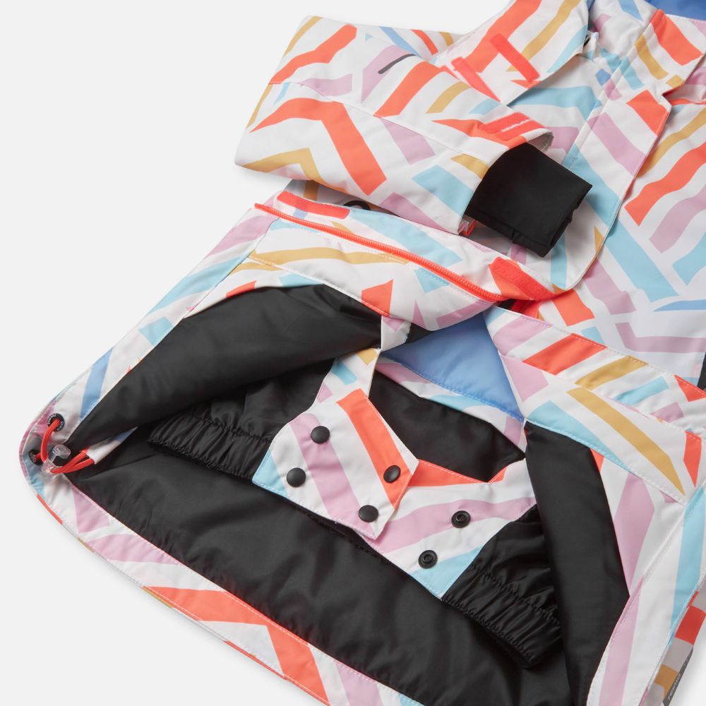 Reima Kiiruna Girls Ski Jacket - Waterproof Winter Coat for Toddlers Age 3-4 Years (White) - Perfect for Snow Play, Skiing & Outdoor Winter Activities