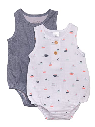 Lila & Jack 2-Piece Baby Henley Romper Set - Soft Cotton Outfit for Newborns & Infants - Perfect for Playtime, Photos & Special Occasions